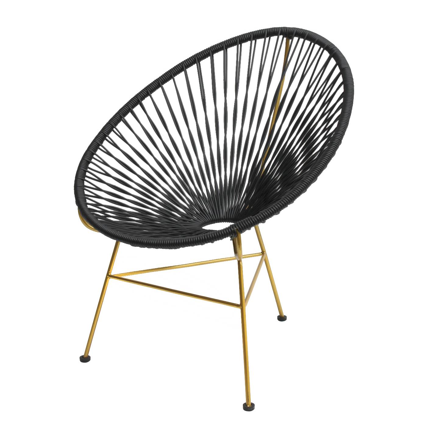 goedkoop Fauteuil Zacatecas zwart messingkleurig Eva Padberg Collection