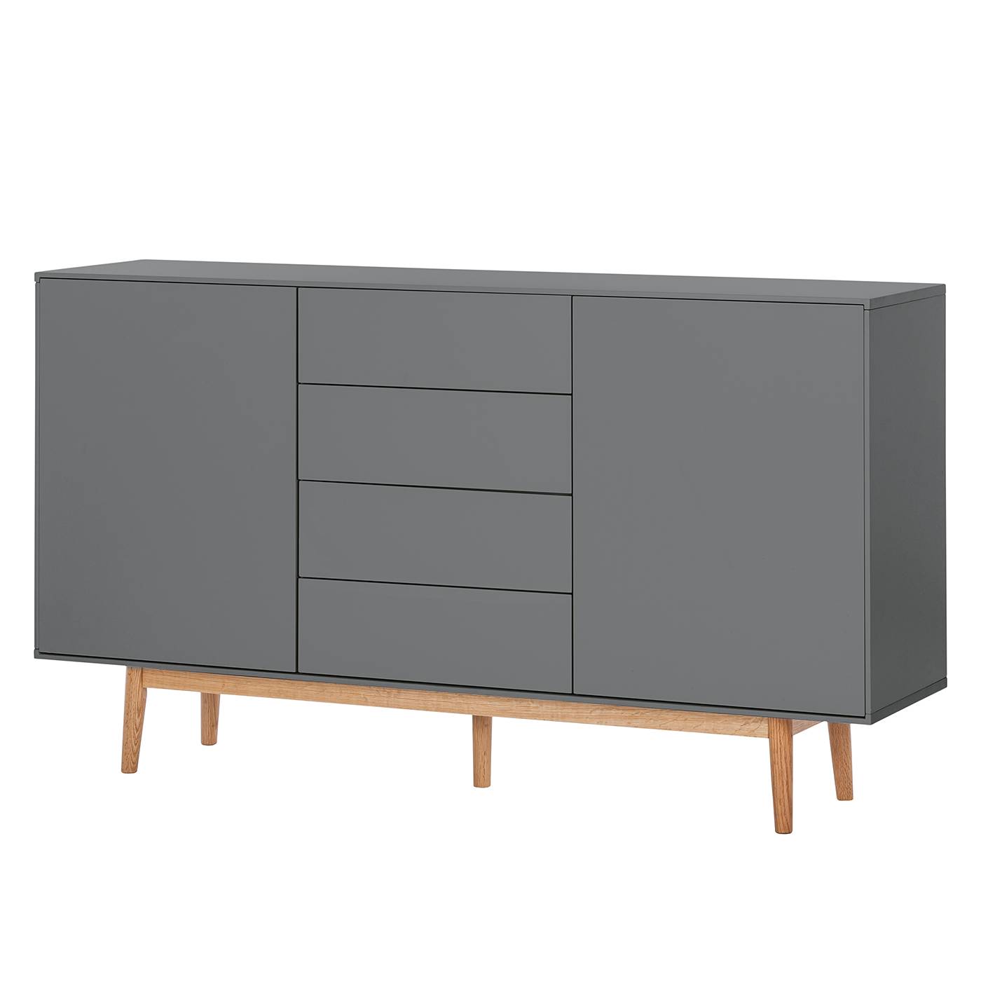 Sideboard lindholm iv eiche teilmassiv grau eiche 90 cm 5189256