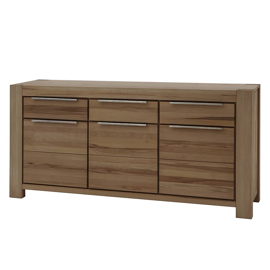 home24 Ars Natura Sideboard Pia I Massivholz Wildeiche 175x86x45 cm (BxHxT) 3-türig