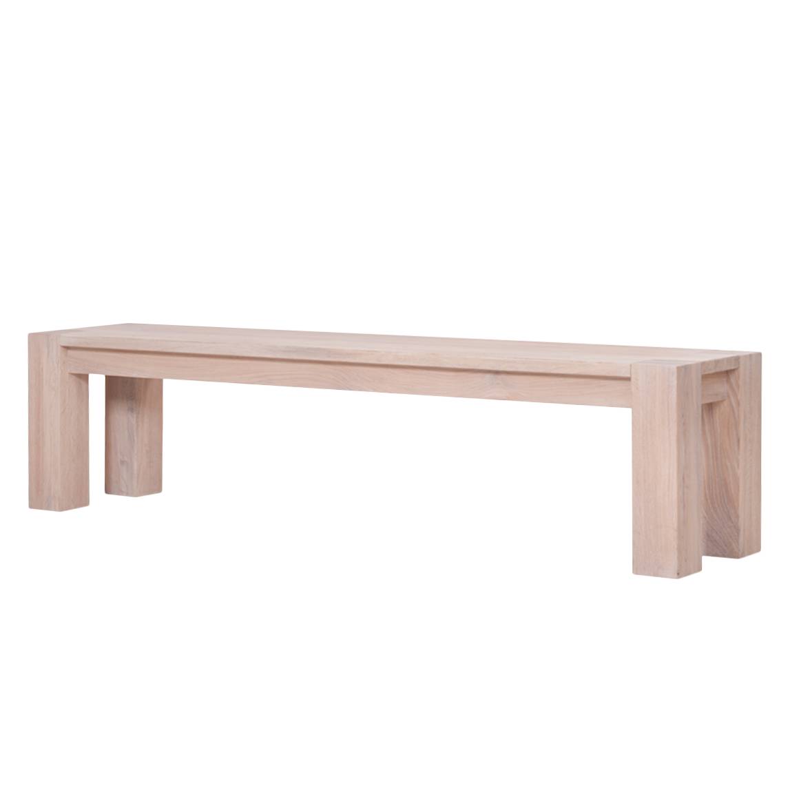 home24 Ars Natura Sitzbank David Massivholz Eiche Hell 225x45x39 cm (BxHxT)