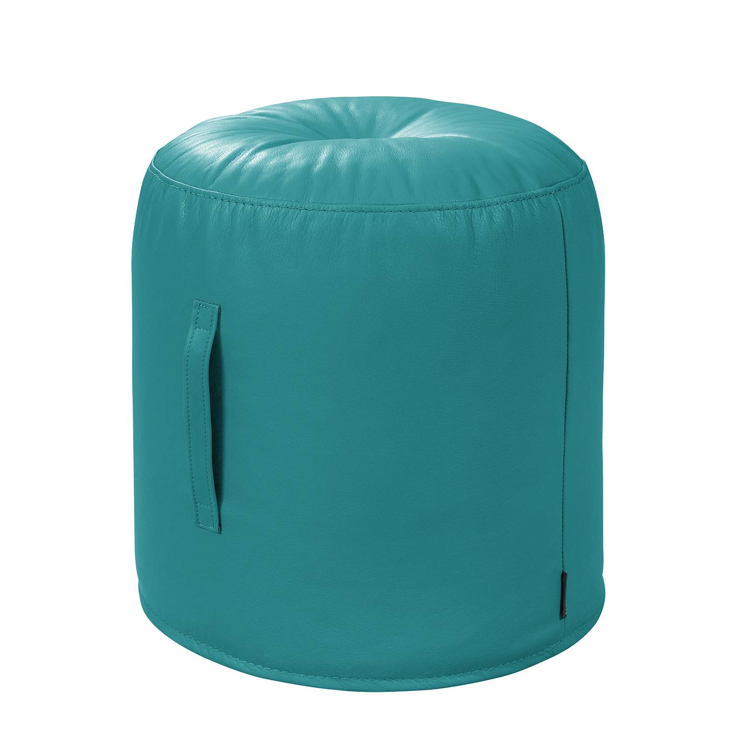 home24 Says Who Sitzhocker Cilaos Petrol Echtleder 43x45x43 cm (BxHxT) Modern