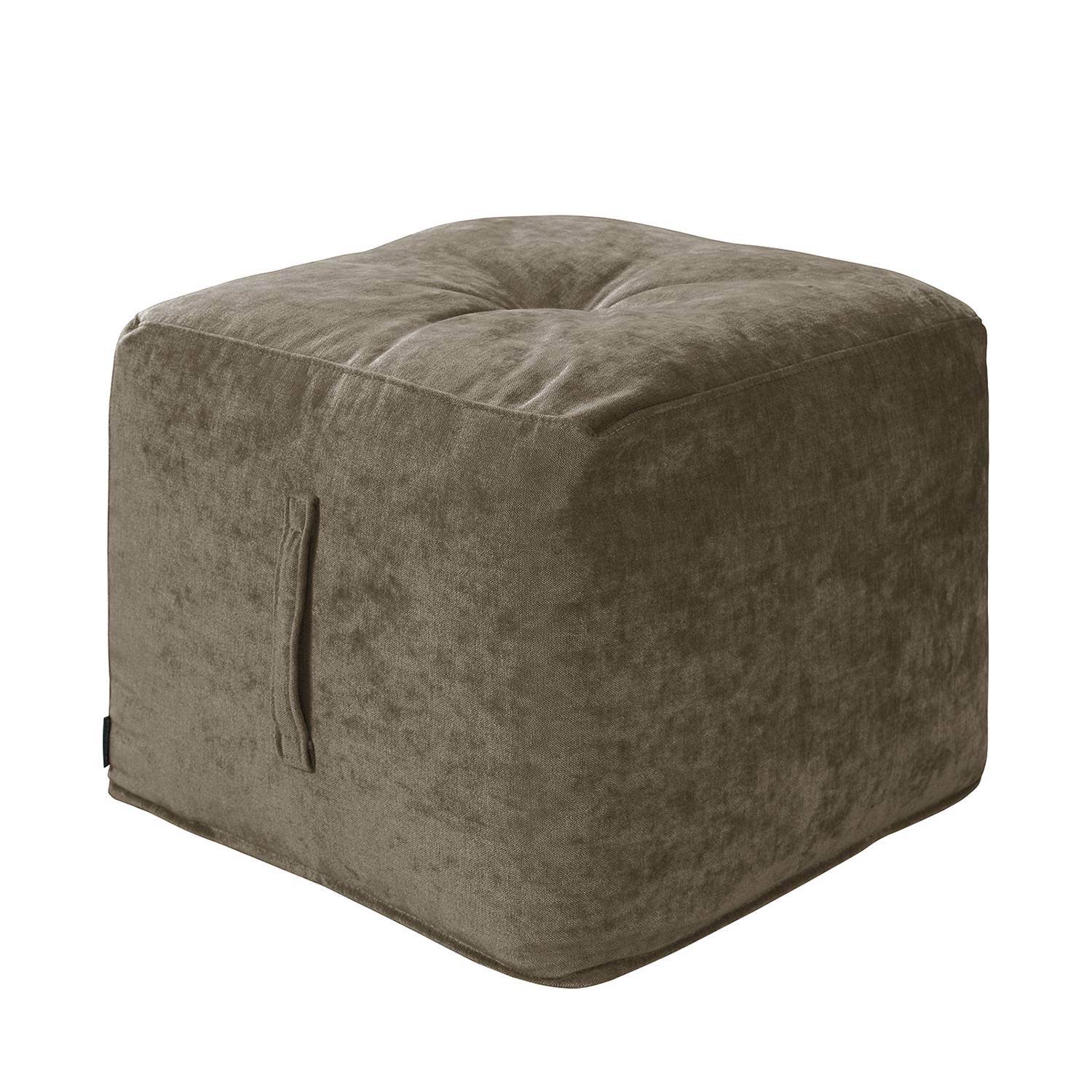 home24 Says Who Sitzwürfel Piton Braun Samtstoff 47x42x47 cm (BxHxT) Modern