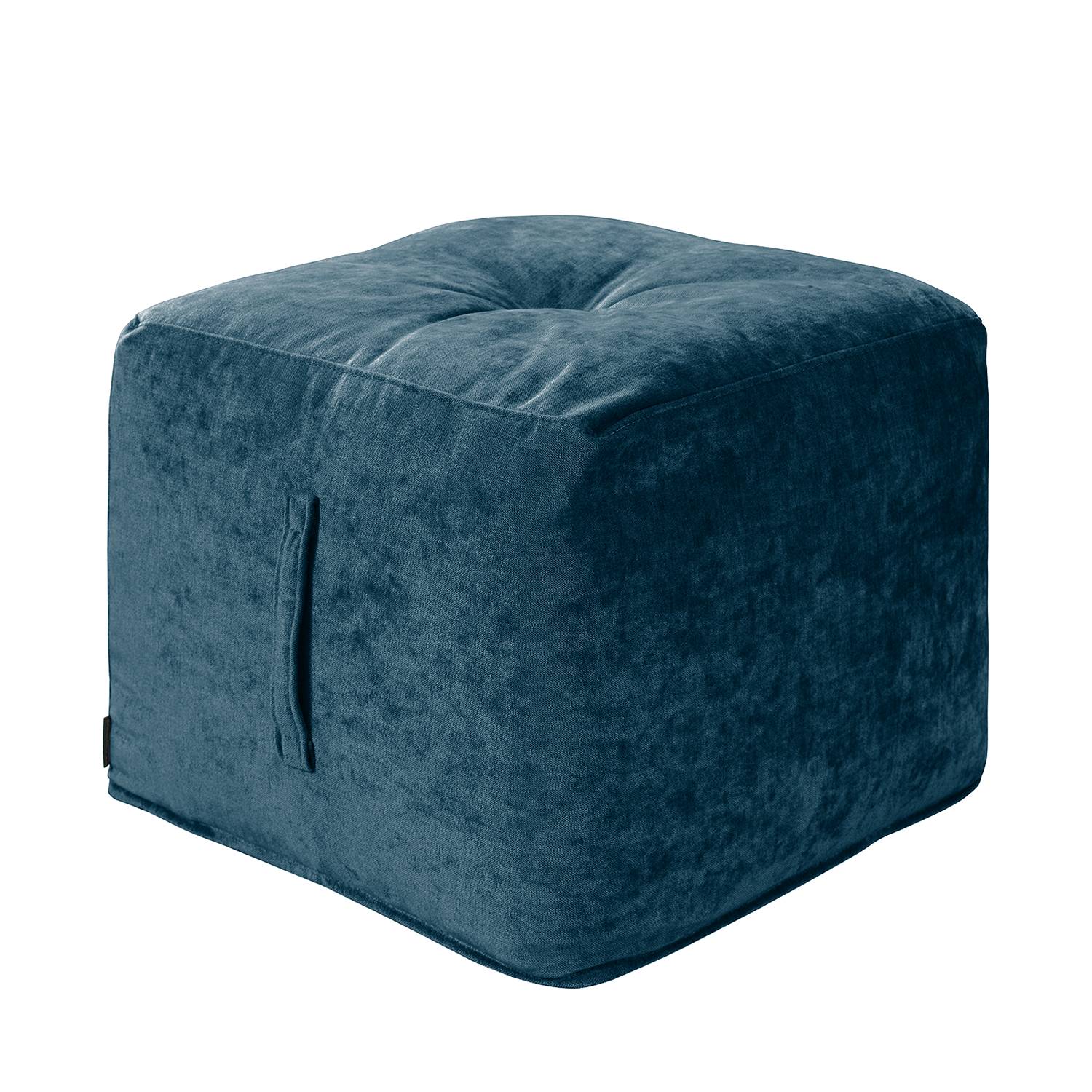 home24 Says Who Sitzwürfel Piton Marineblau Samtstoff 47x42x47 cm (BxHxT) Modern