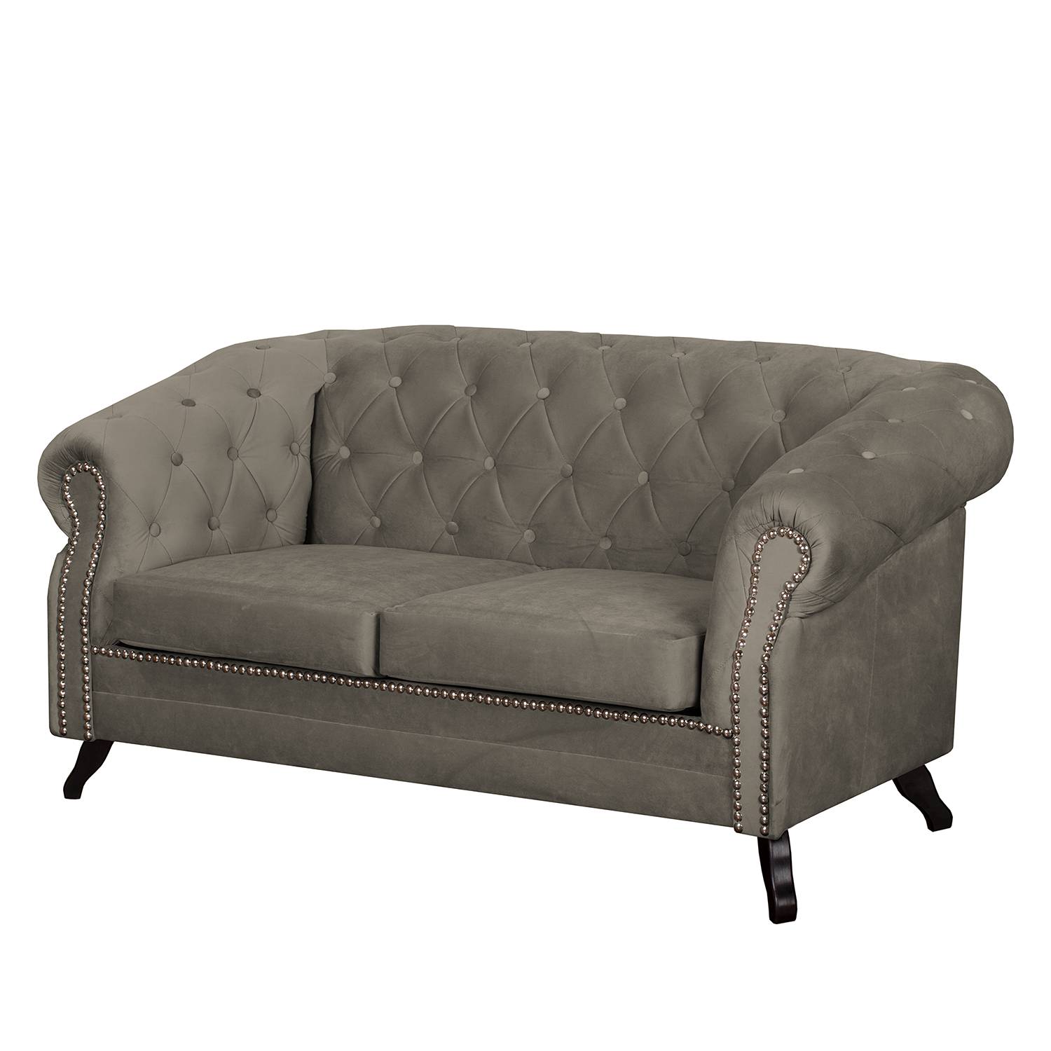 home24 Jack & Alice Sofa Benavente II 2-Sitzer Steingrau Microfaser 158x84x88 cm