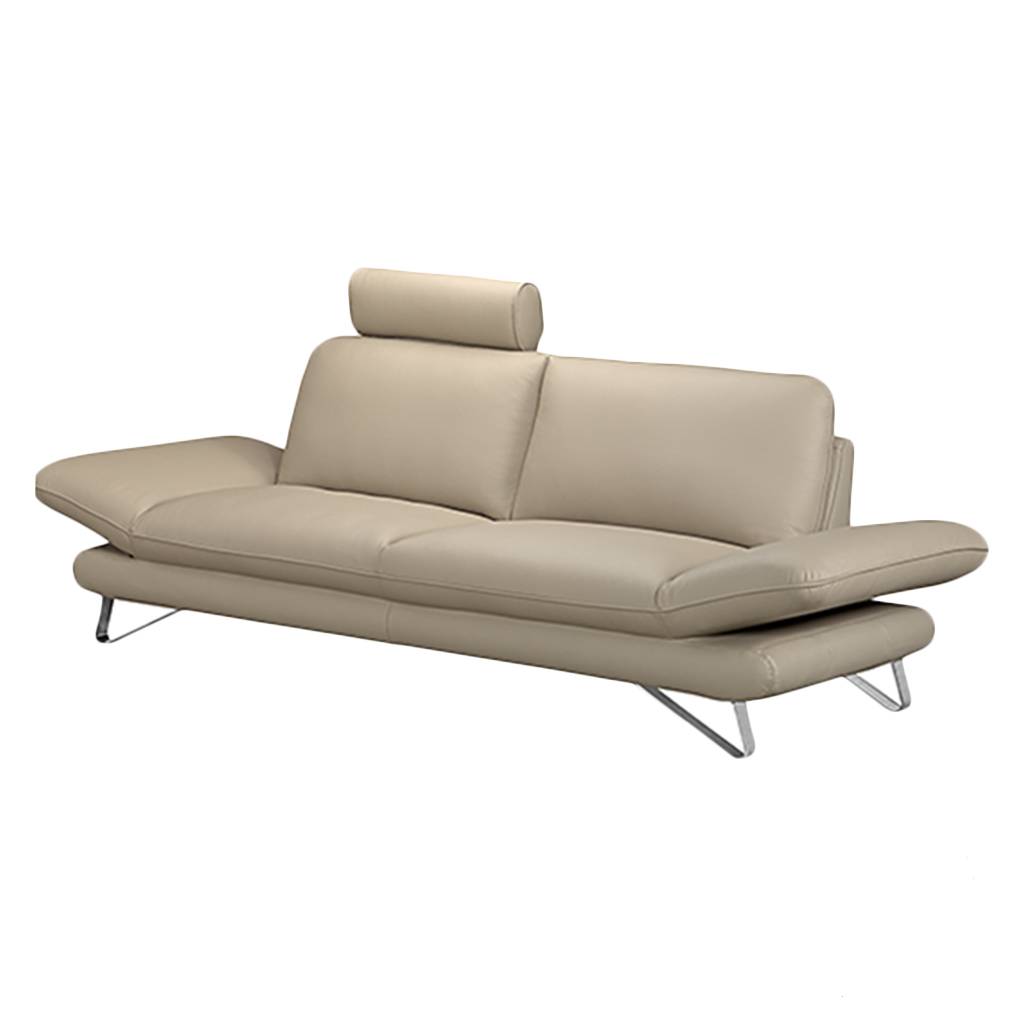home24 Fredriks Sofa Enzo 3-Sitzer Beige Echtleder 231x83x95 cm (BxHxT) Modern