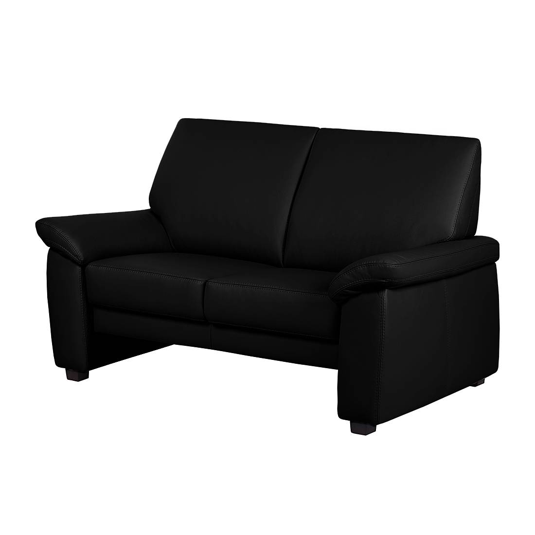 home24 Modoform Sofa Grimsby 2-Sitzer Schwarz Echtleder 157x94x92 cm