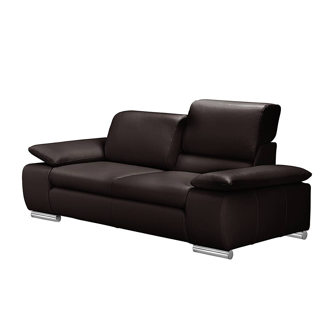 home24 Fredriks Sofa Masca 3-Sitzer Mocca Kunstleder 232x78x96 cm (BxHxT) Modern
