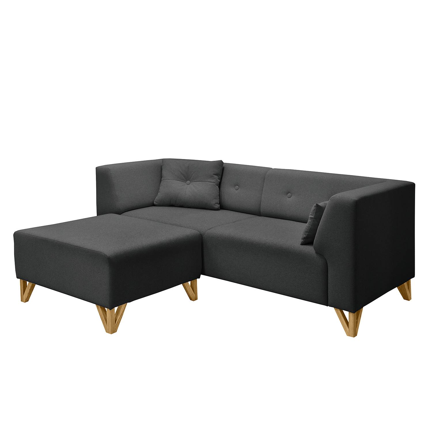 home24 Mørteens Sofa Ongar I 2-Sitzer Anthrazit Webstoff 203x78x86 cm