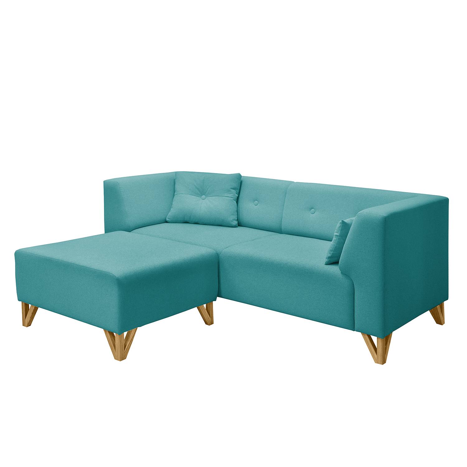 home24 Mørteens Sofa Ongar I 2-Sitzer Petrol Webstoff 203x78x86 cm