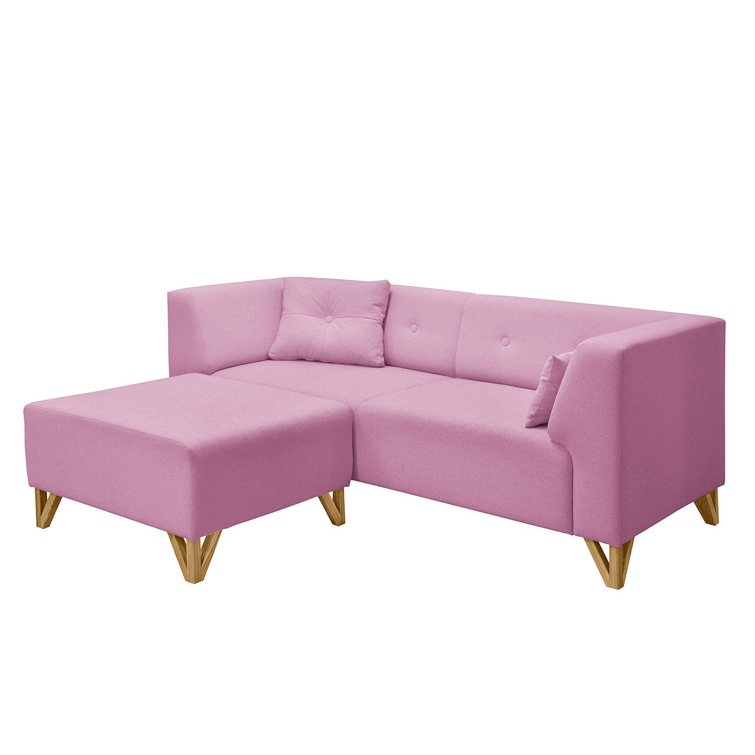 home24 Mørteens Sofa Ongar I 2-Sitzer Rose Webstoff 203x78x86 cm