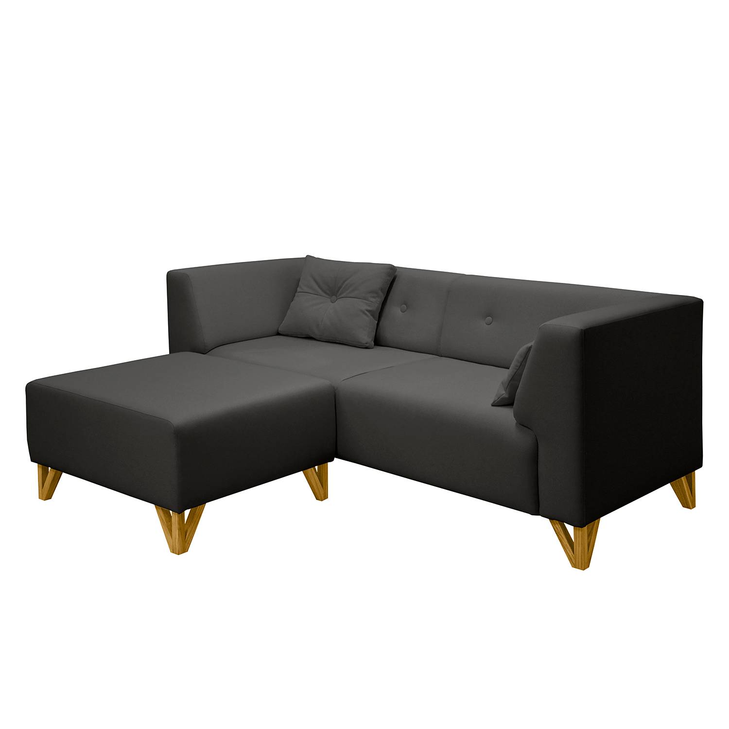 home24 Mørteens Sofa Ongar II 2-Sitzer Anthrazit Webstoff 203x78x86 cm