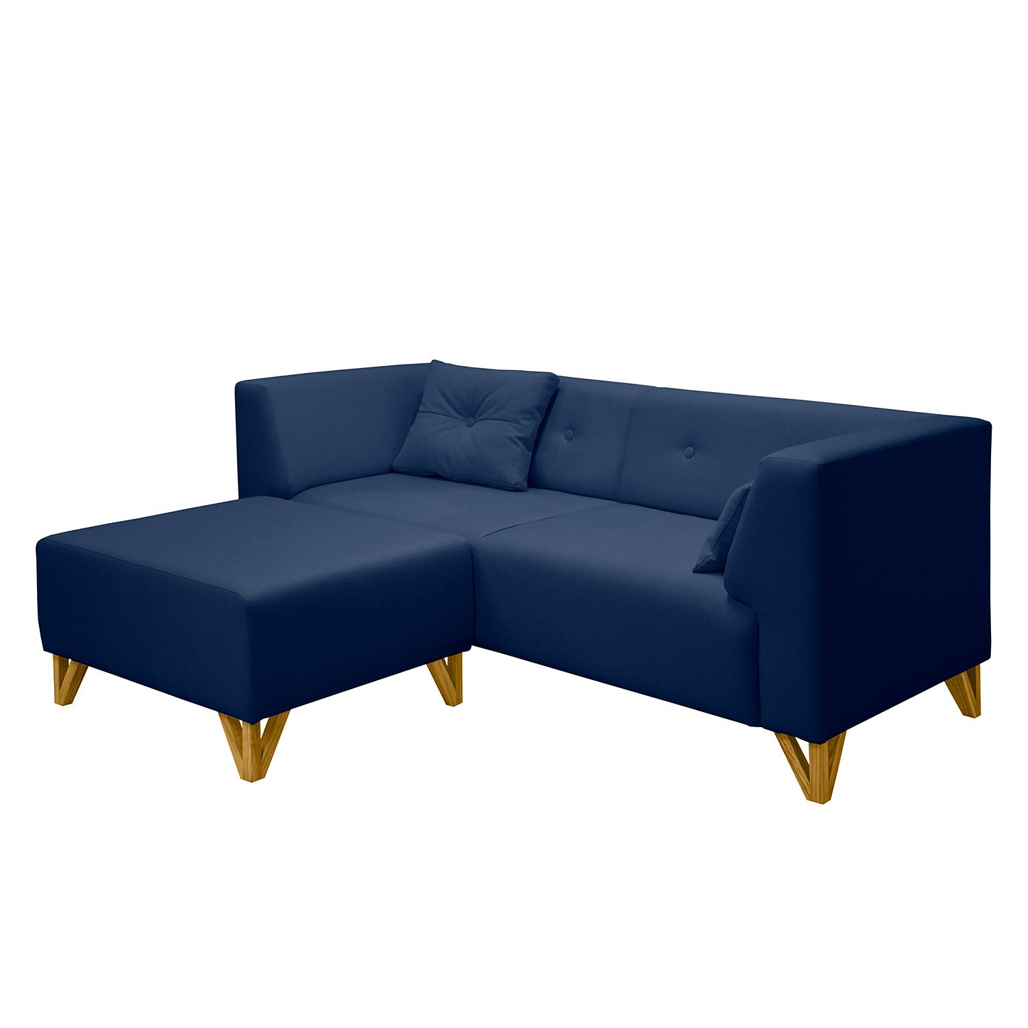 home24 Mørteens Sofa Ongar II 2-Sitzer Marineblau Webstoff 203x78x86 cm