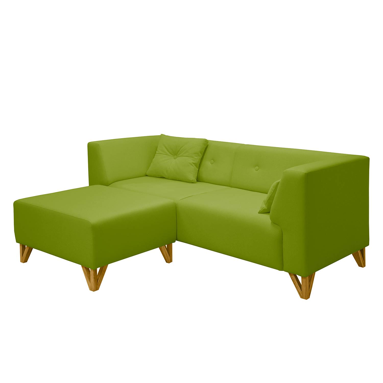home24 Mørteens Sofa Ongar II 2-Sitzer Pistaziengrün Webstoff 203x78x86 cm