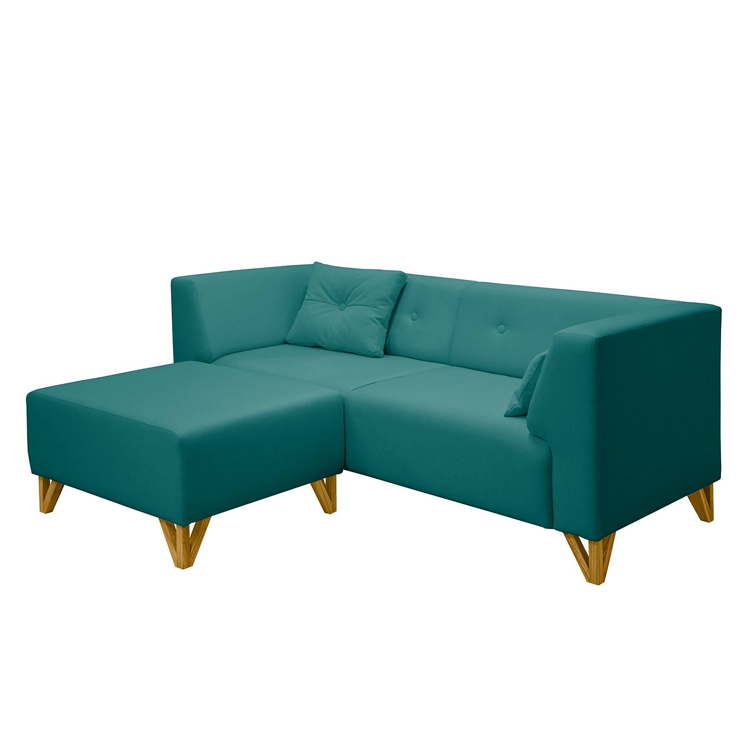 home24 Mørteens Sofa Ongar II 2-Sitzer Petrol Webstoff 203x78x86 cm