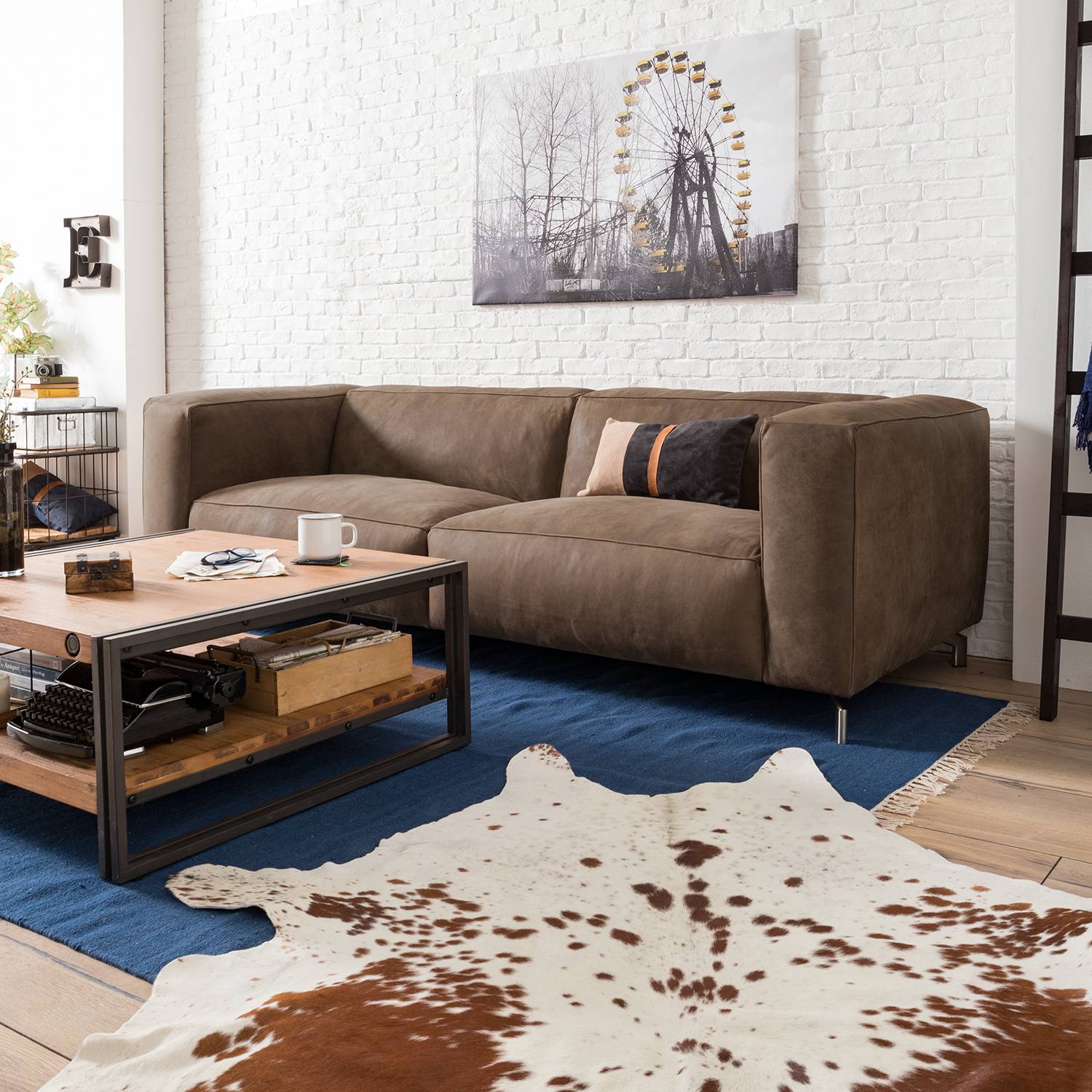 Sofa Pentre (3-Sitzer) Echtleder
