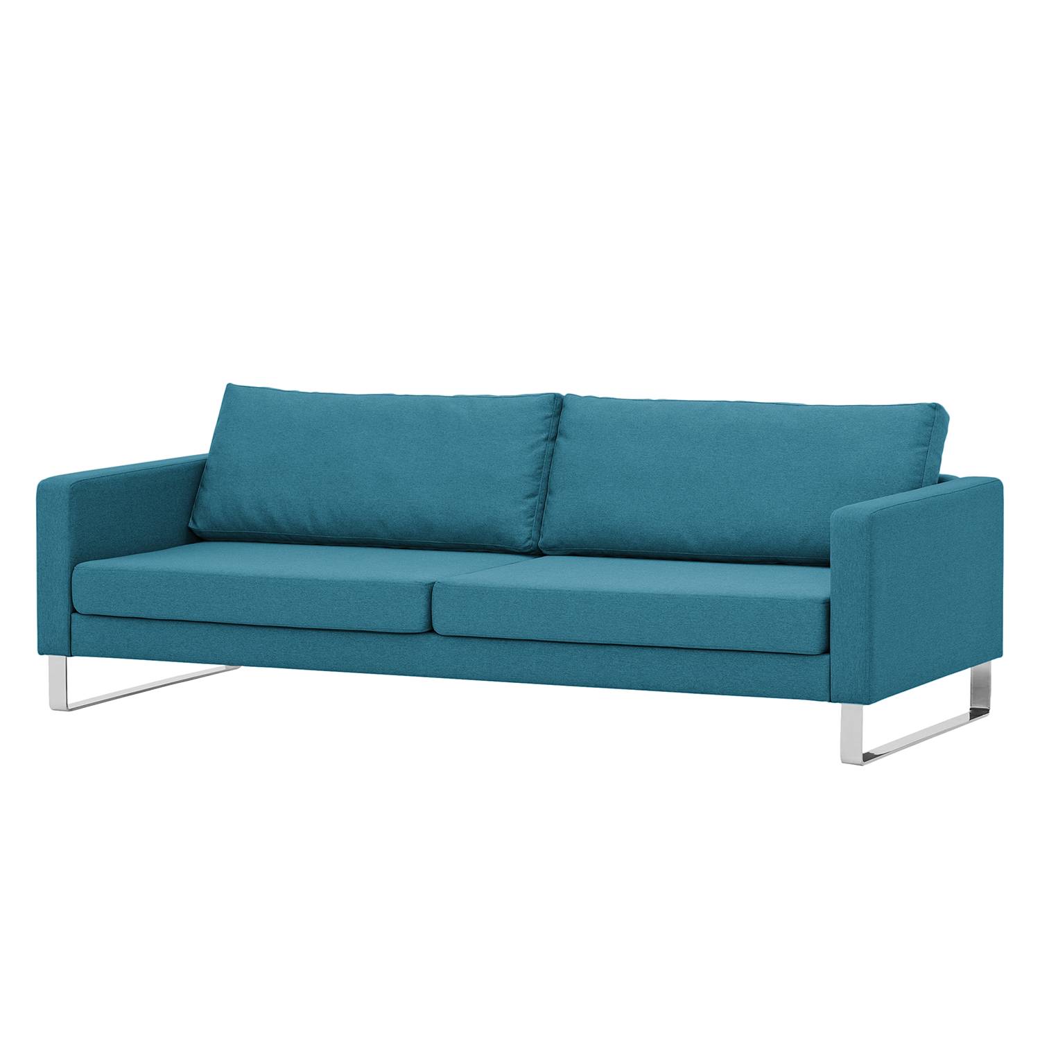 goedkoop Bank Portobello 3zitsbank geweven stof Beugelpoten Stof Ramira Turquoise Fredriks