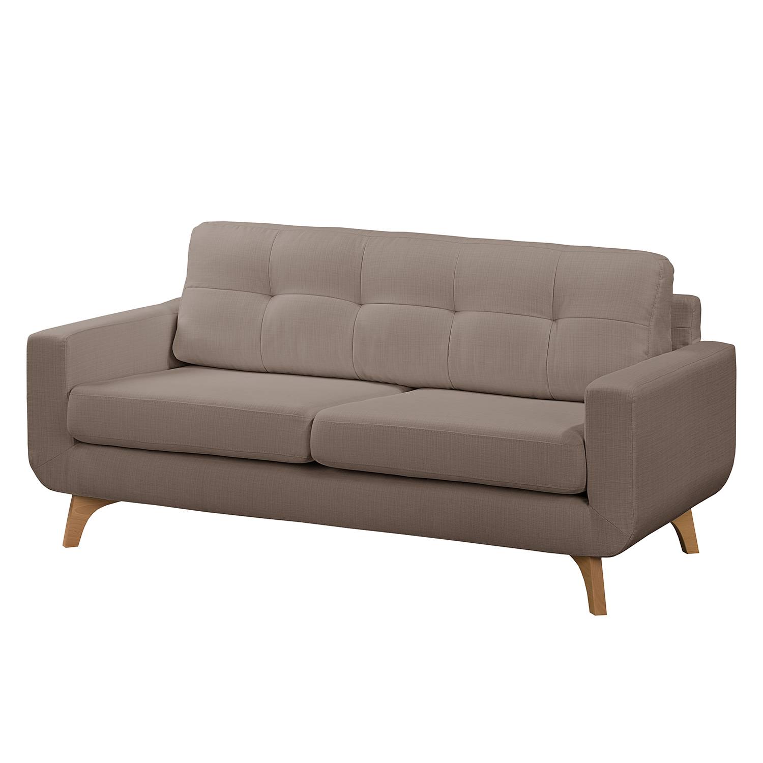 home24 Mørteens Sofa Postville 2-Sitzer Latte Macchiato Strukturstoff 178x88x90 cm