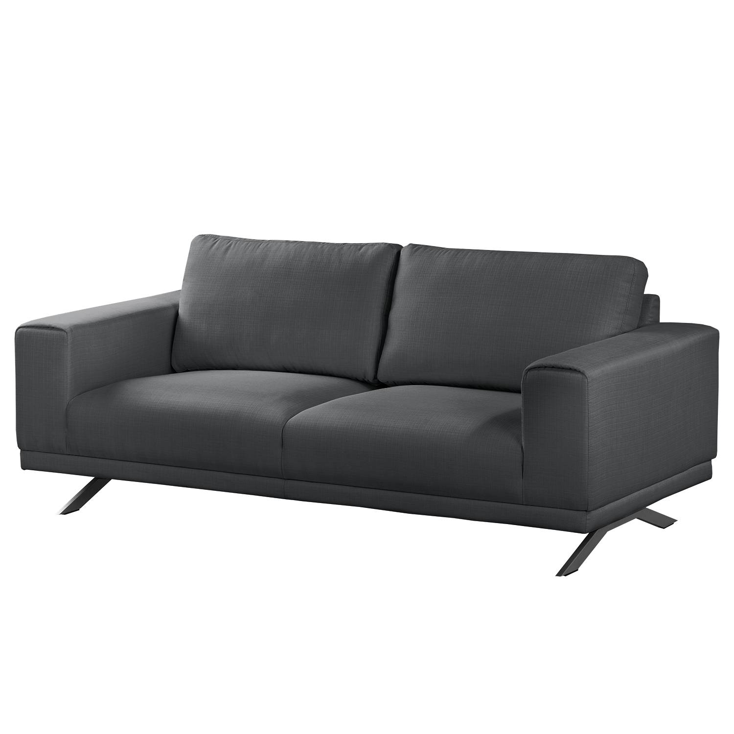 home24 Fredriks Sofa Ramilia 2-Sitzer Hellanthrazit Strukturstoff 196x81x89 cm