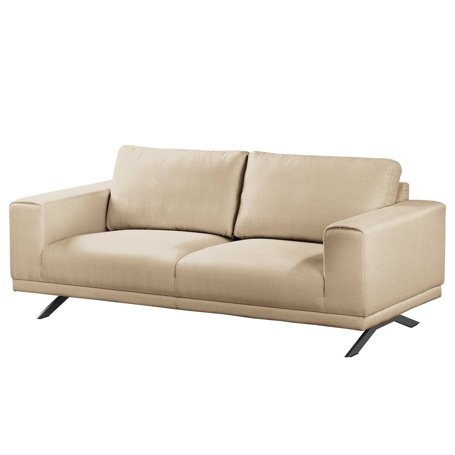 home24 Fredriks Sofa Ramilia 2-Sitzer Sand Strukturstoff 196x81x89 cm