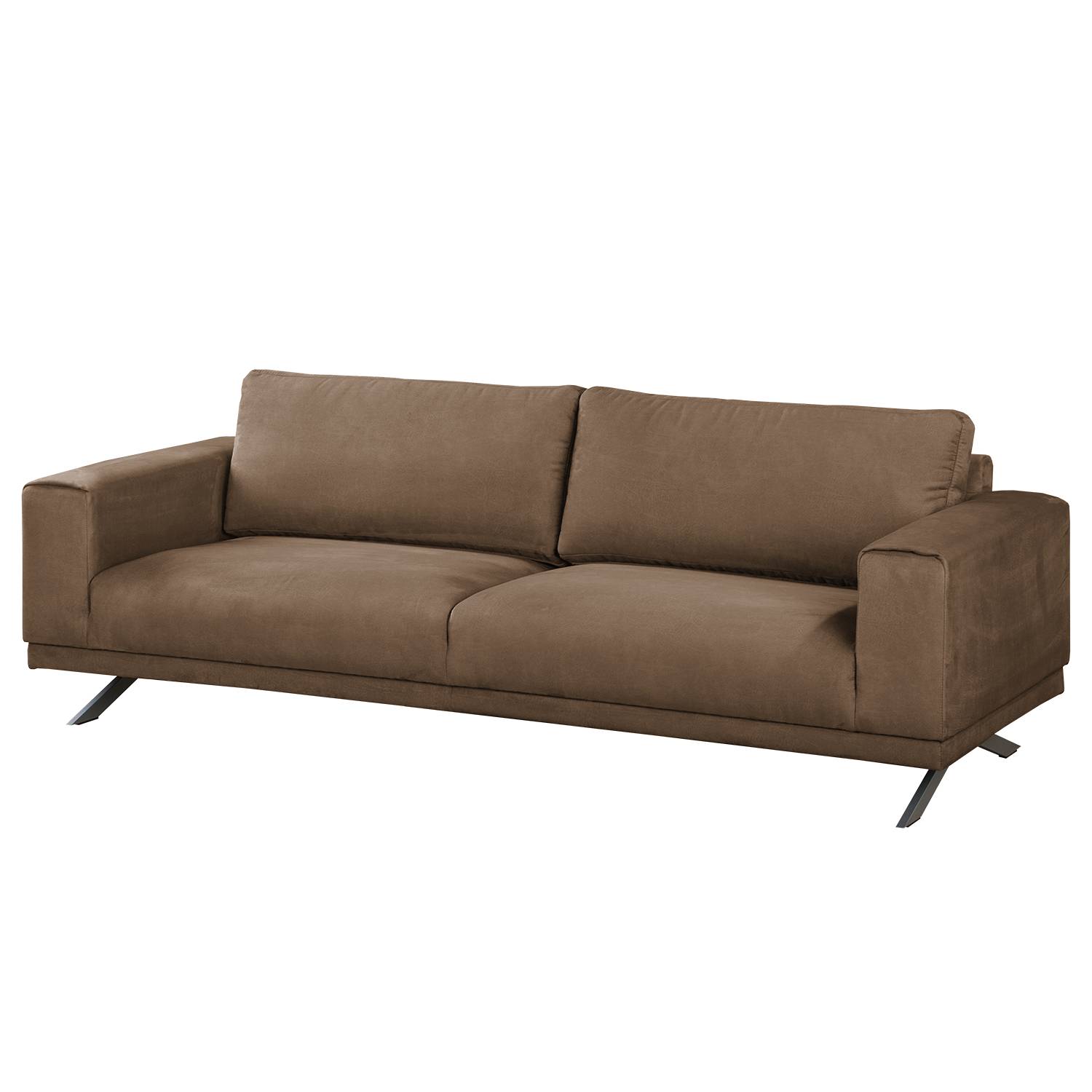 home24 Fredriks Sofa Ramilia 3-Sitzer Congo Grau Microfaser 236x81x89 cm
