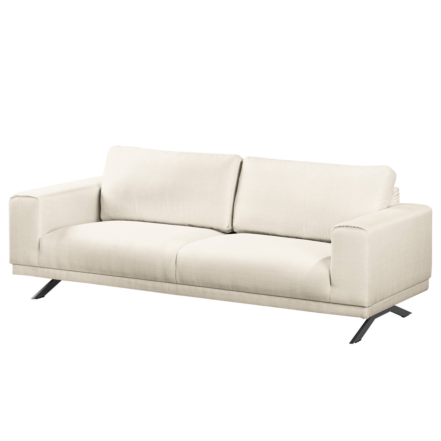 home24 Fredriks Sofa Ramilia 3-Sitzer Creme Strukturstoff 236x81x89 cm