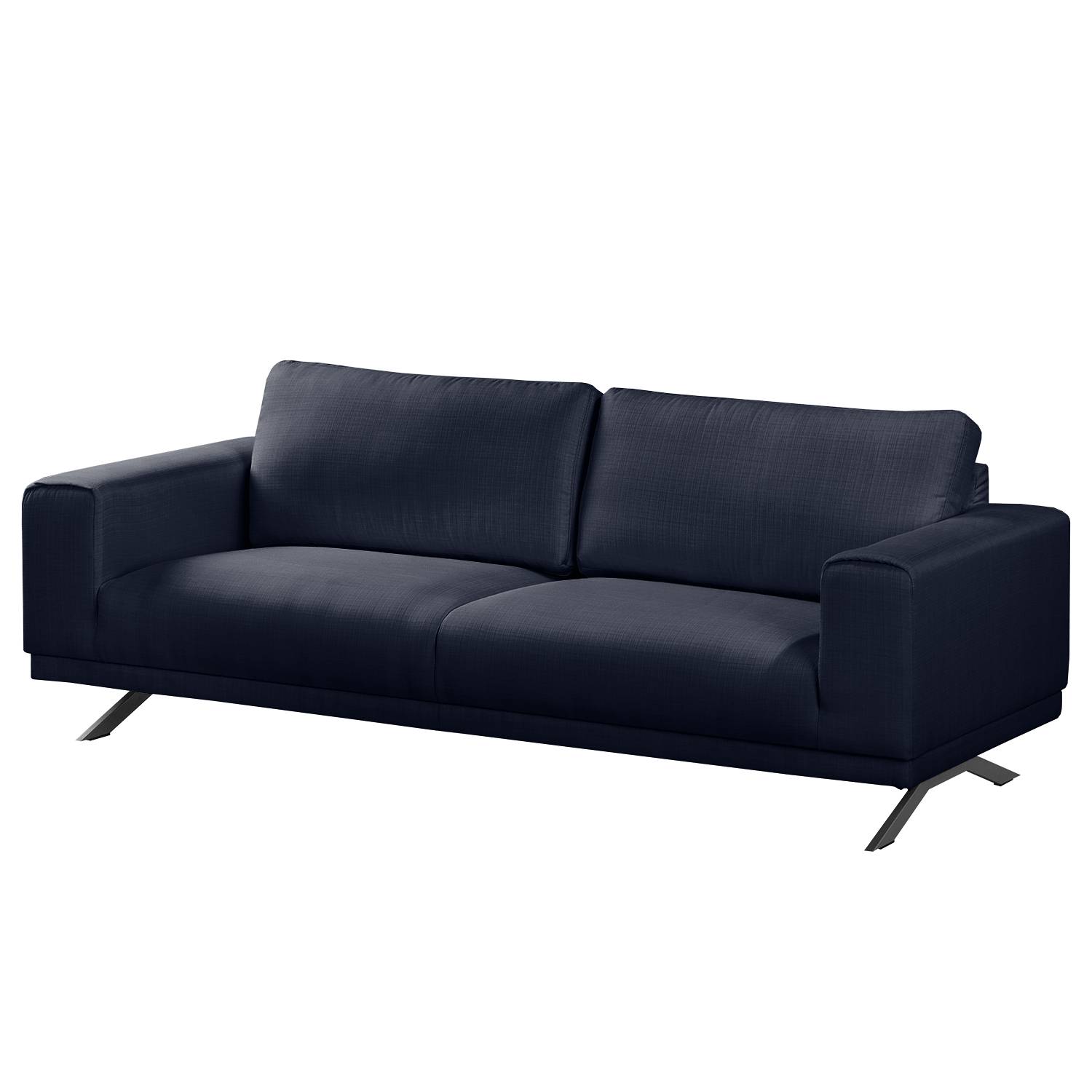 home24 Fredriks Sofa Ramilia 3-Sitzer Dunkelblau Strukturstoff 236x81x89 cm
