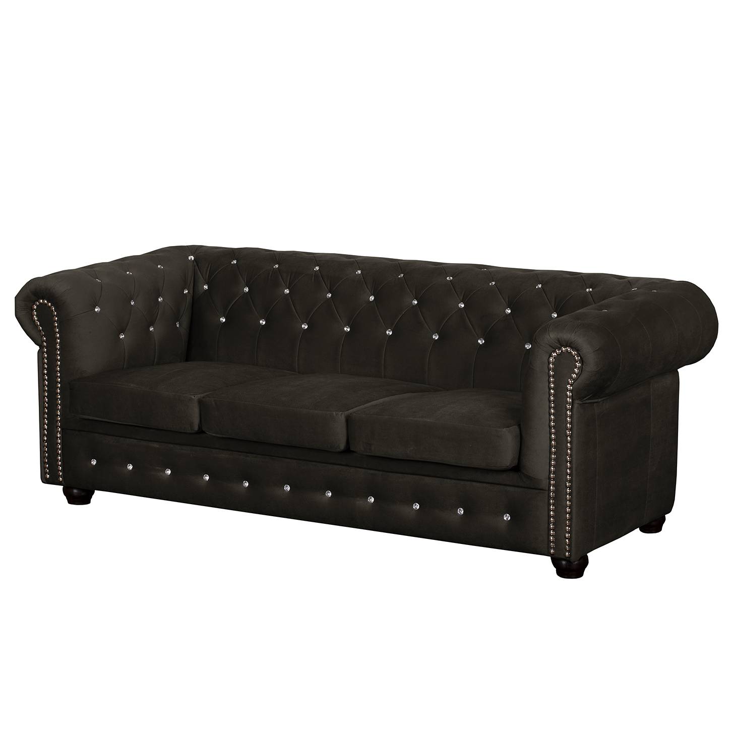 home24 Jack & Alice Sofa Torquay I 3-Sitzer Kokosnuss Braun Microfaser 196x72x88 cm