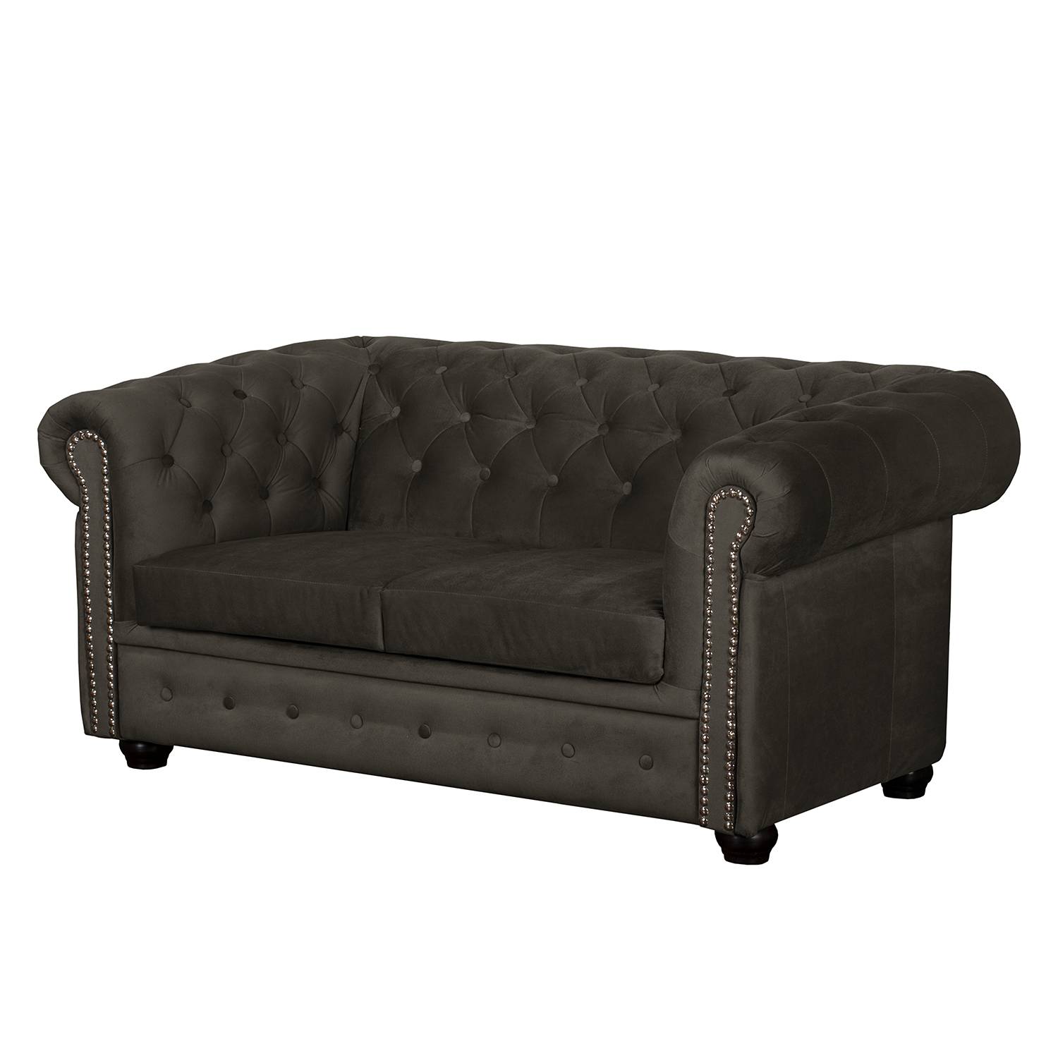 home24 Jack & Alice Sofa Torquay II 2-Sitzer Kokosnuss Braun Microfaser 157x72x88 cm