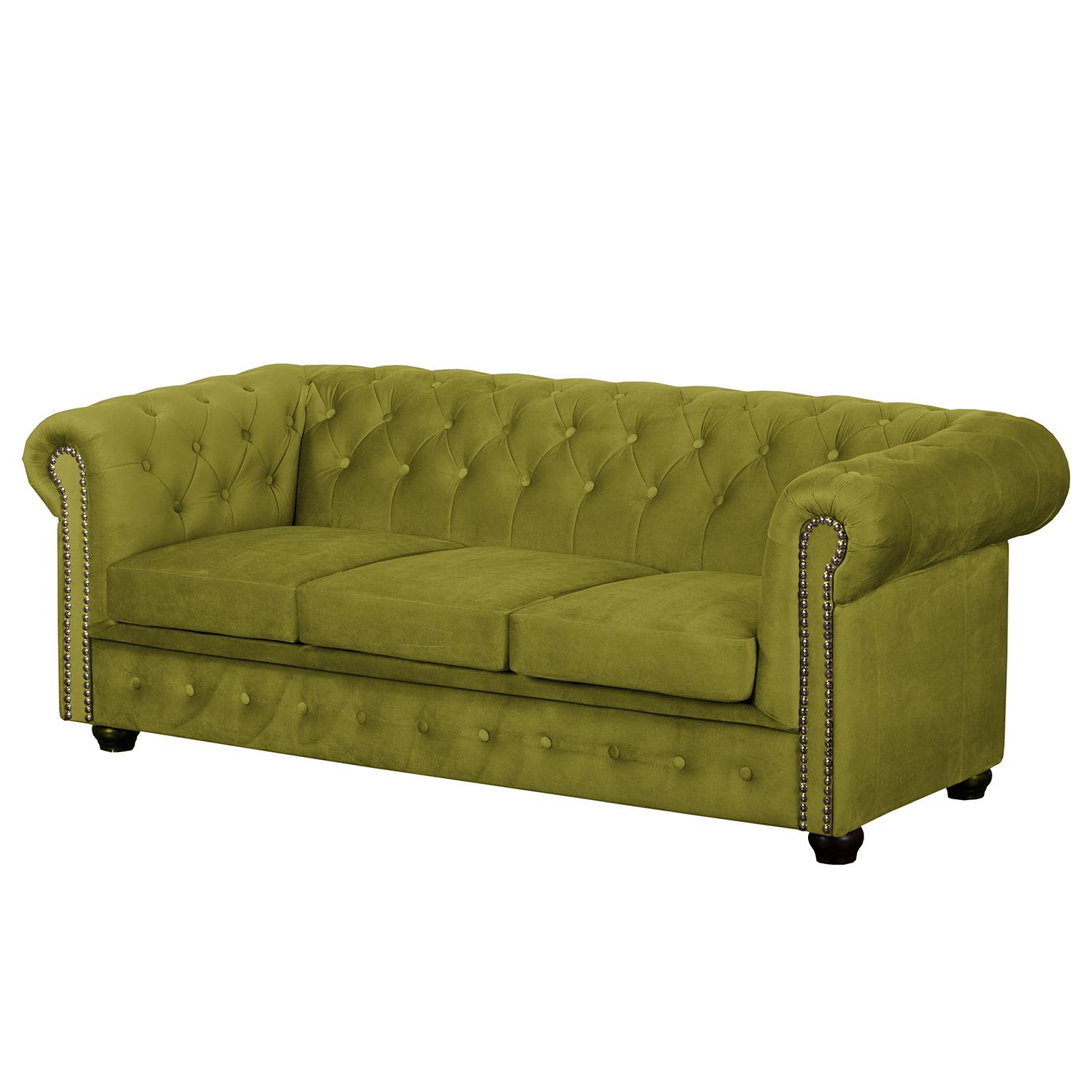 home24 Jack & Alice Sofa Torquay II 3-Sitzer Pistaziengrün Microfaser 196x72x88 cm