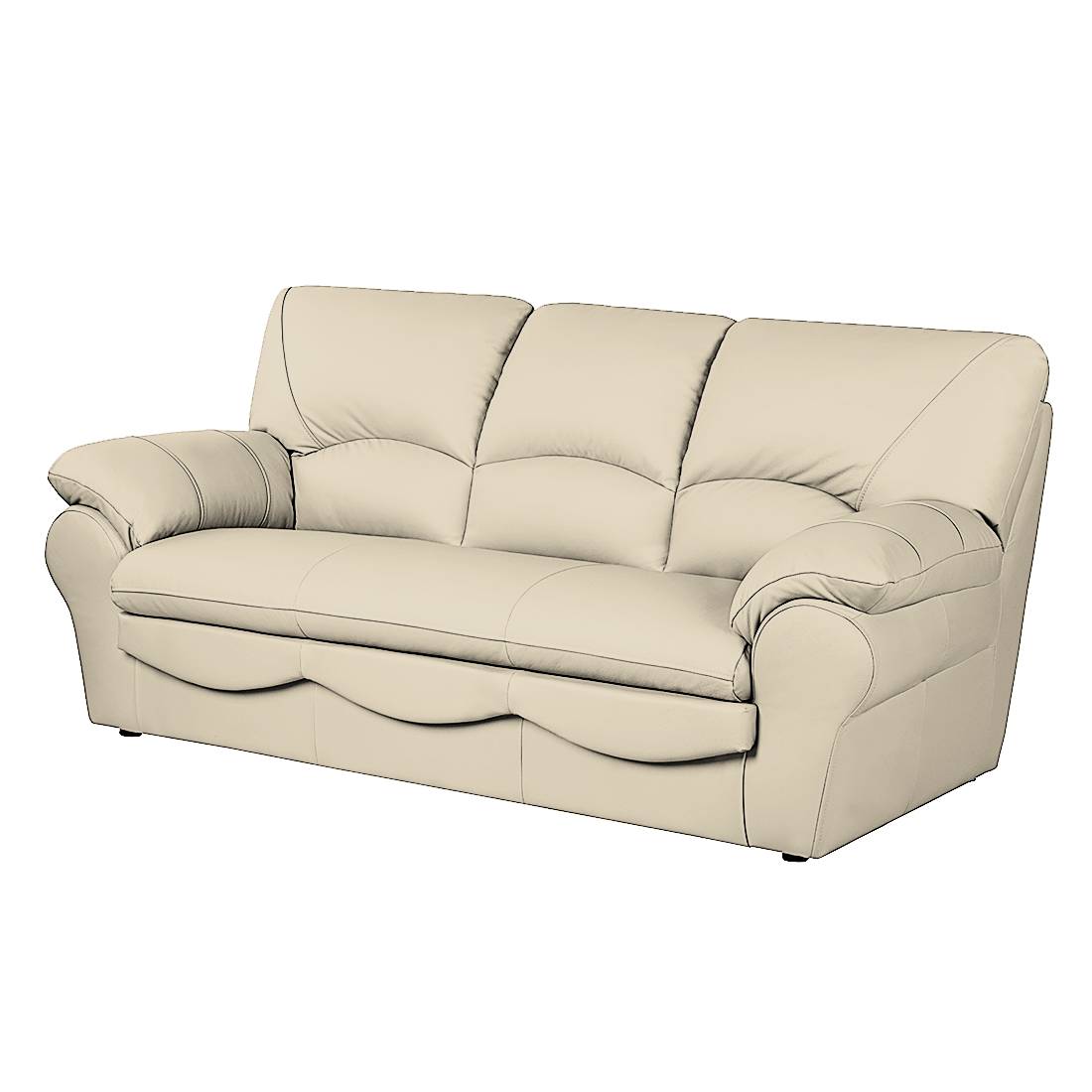 goedkoop Bank Torsby 3zitsbank echt leer Taupe Nuovoform