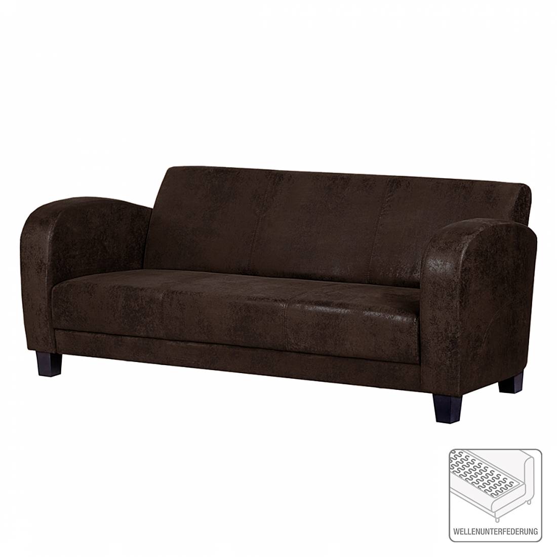 goedkoop Bank Tullow 3zitsbank donkerbruine antiek leren look ars manufacti