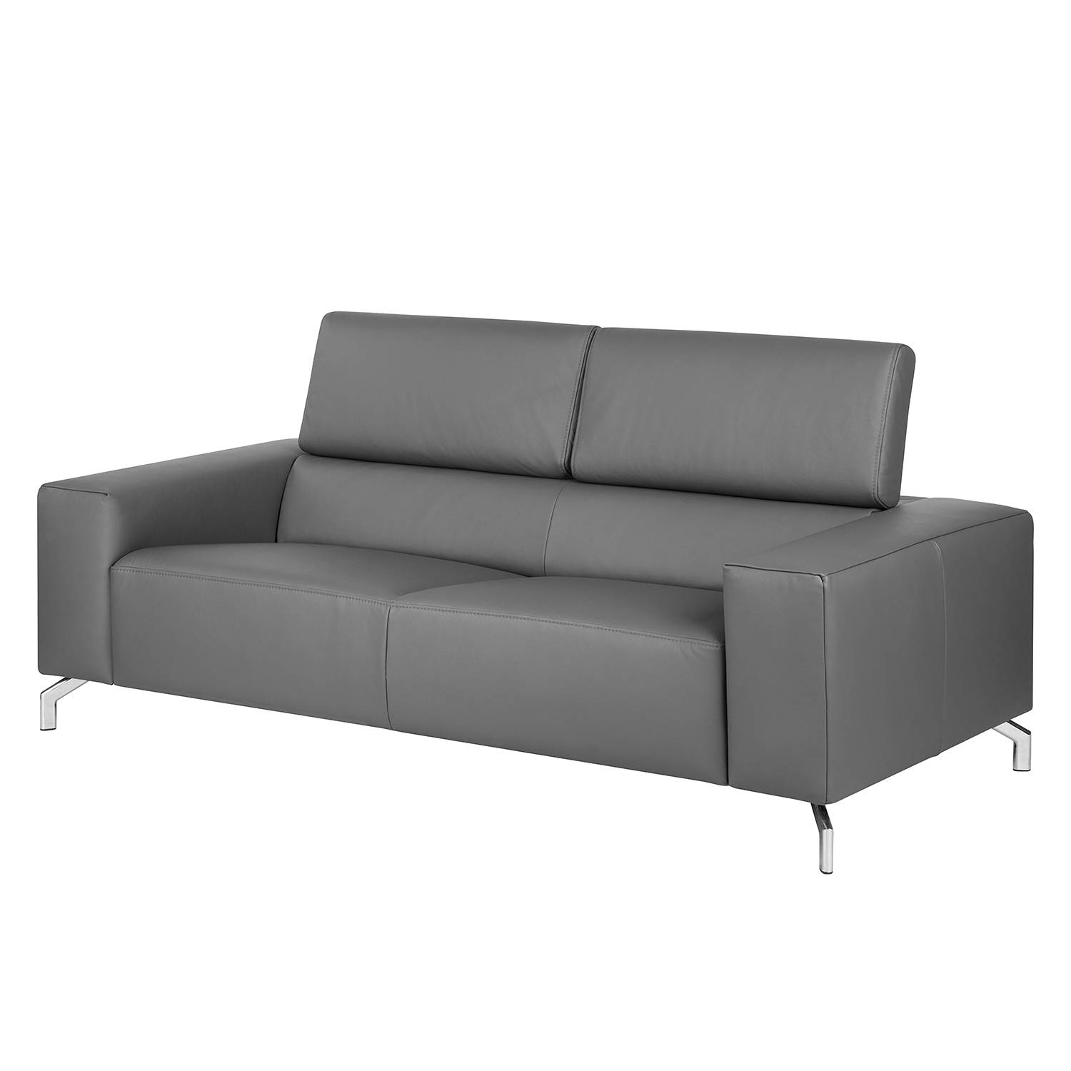 home24 Fredriks Sofa Varberg 2,5-Sitzer Grau Kunstleder 197x75x106 cm