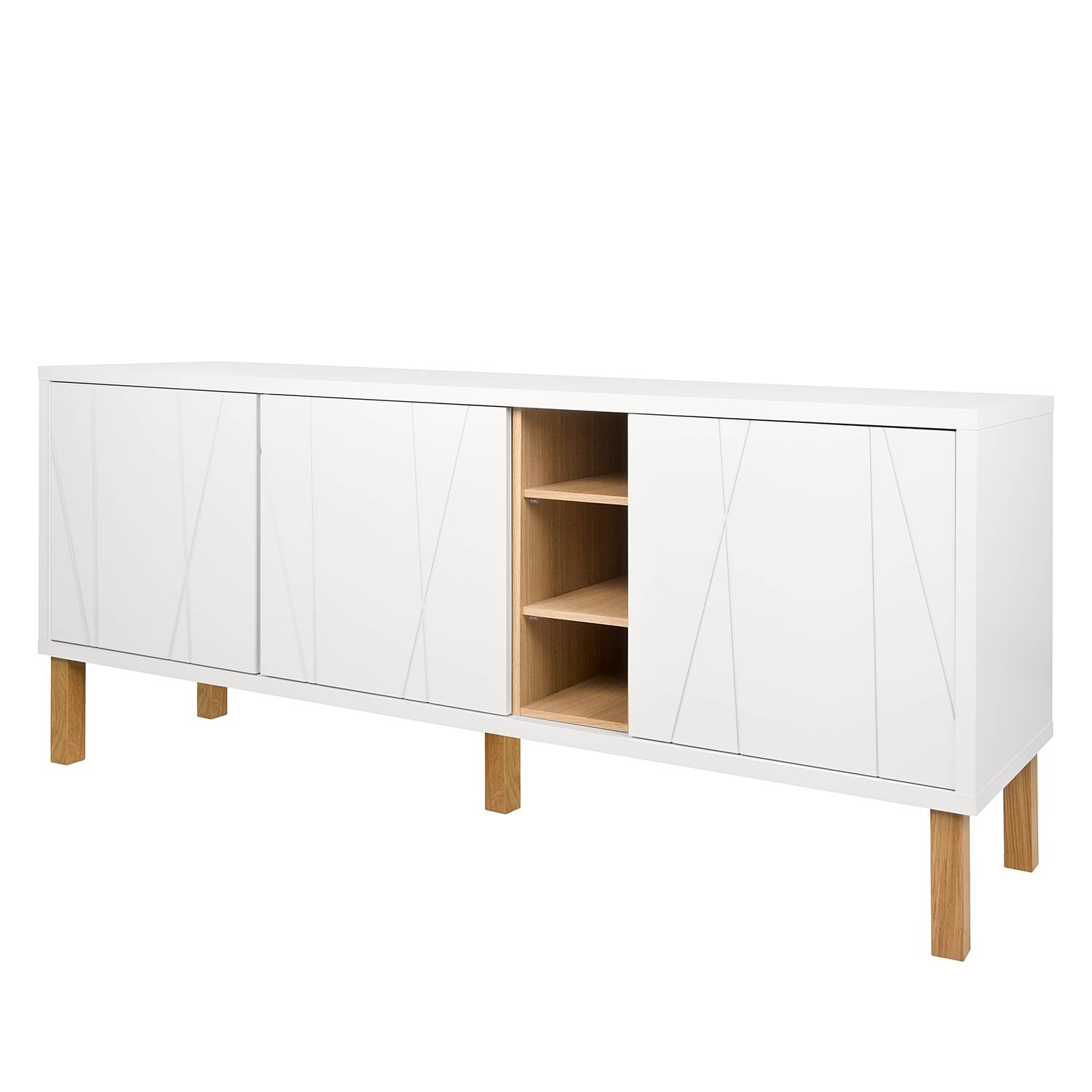 Sideboard SKEDVIK - Matt Weiß / Eiche