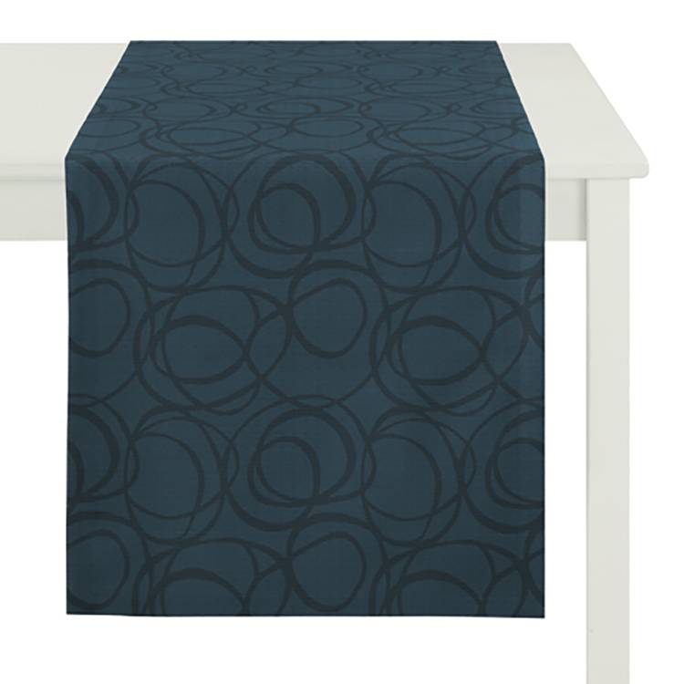 home24 Apelt Tischläufer Alabama Blau/Grün Kunstfaser Modern 48x140 cm (BxT)