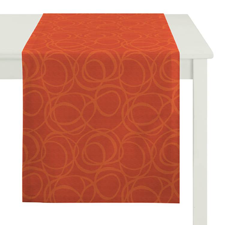home24 Apelt Tischläufer Alabama Rot /Orange Kunstfaser Modern 48x140 cm (BxT)