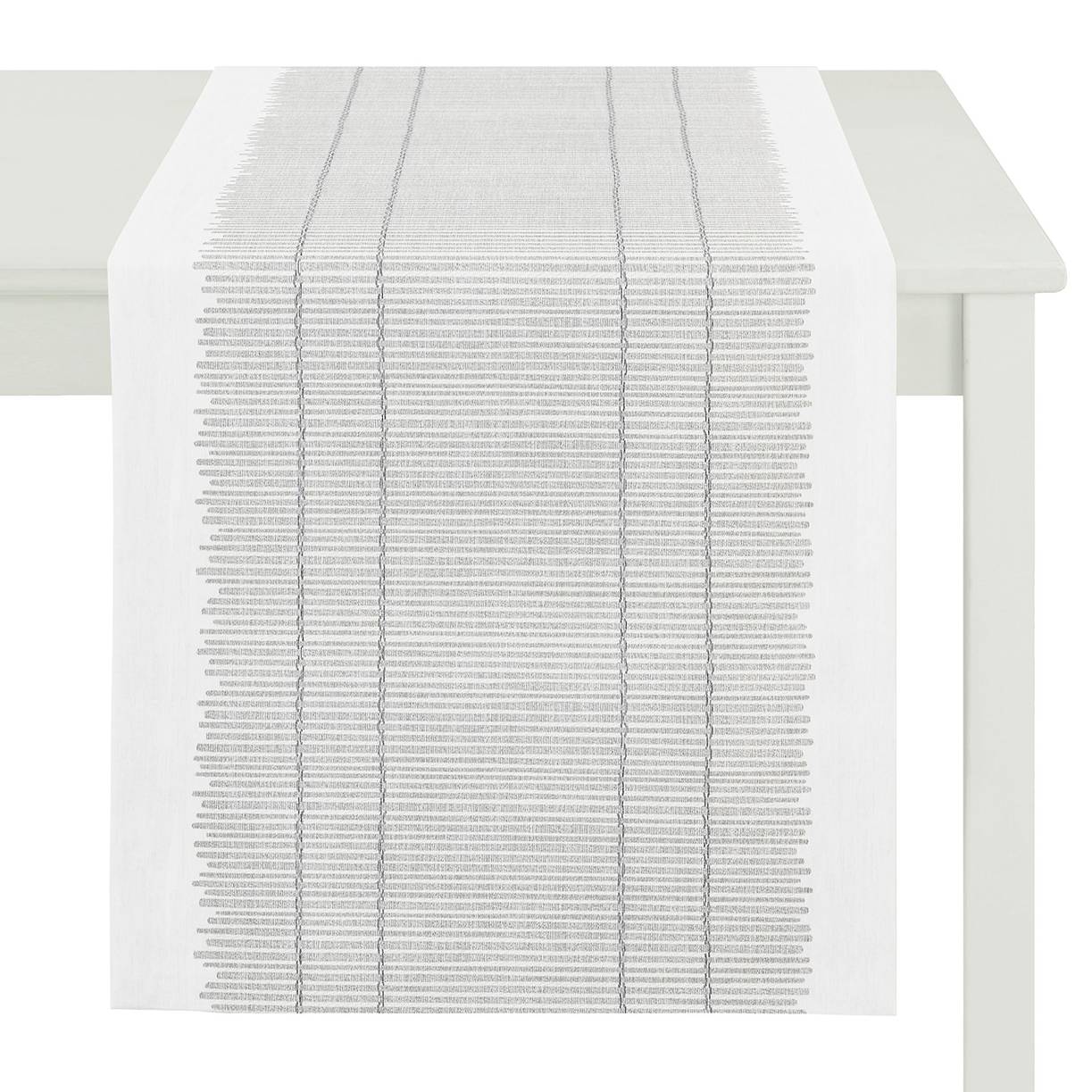 home24 Apelt Tischl„ufer Deda Weiß Webstoff Modern 48x140 cm (BxT)
