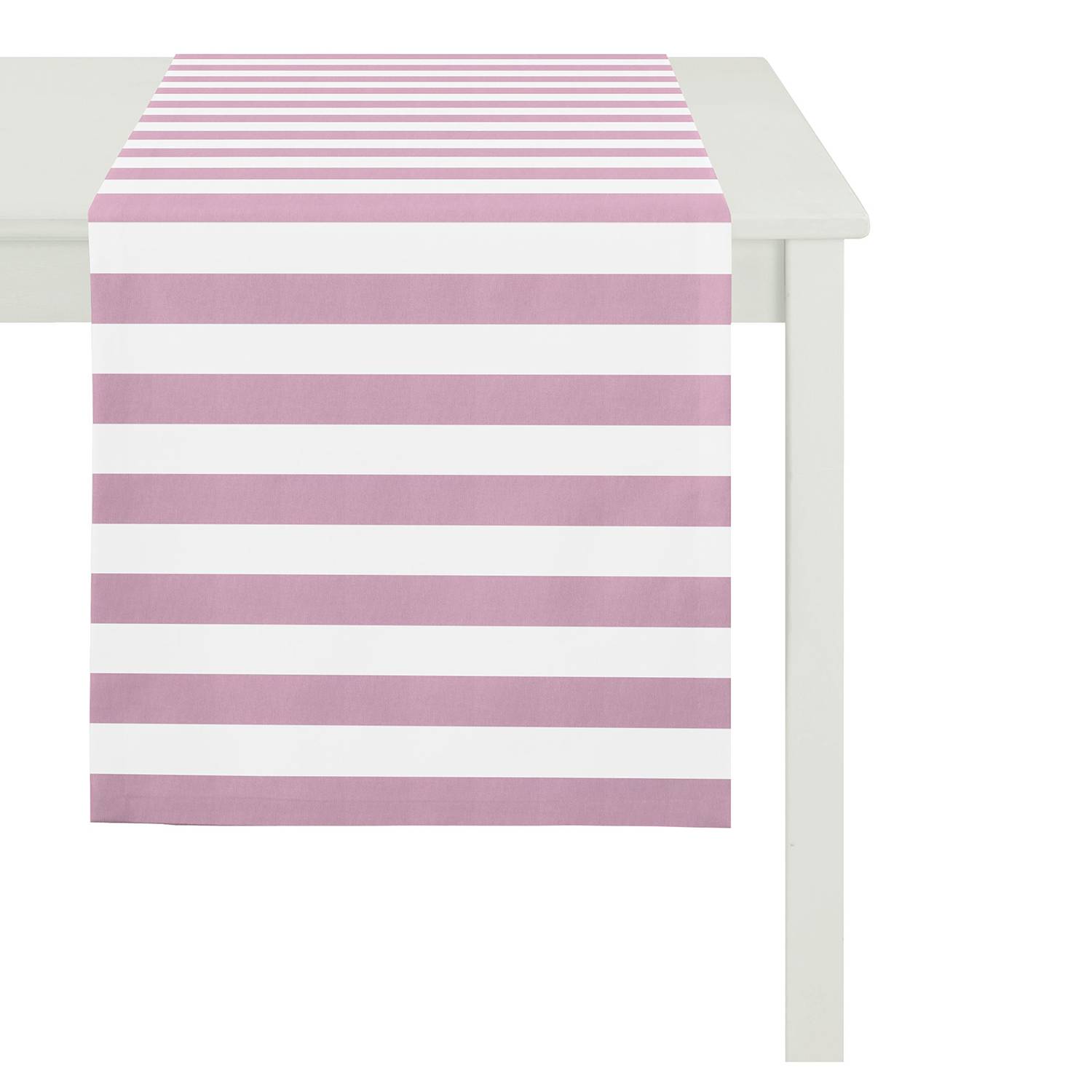 home24 Apelt Tischläufer Delfi Violett/Weiß Jacquardstoff Modern 48x135 cm (BxT)