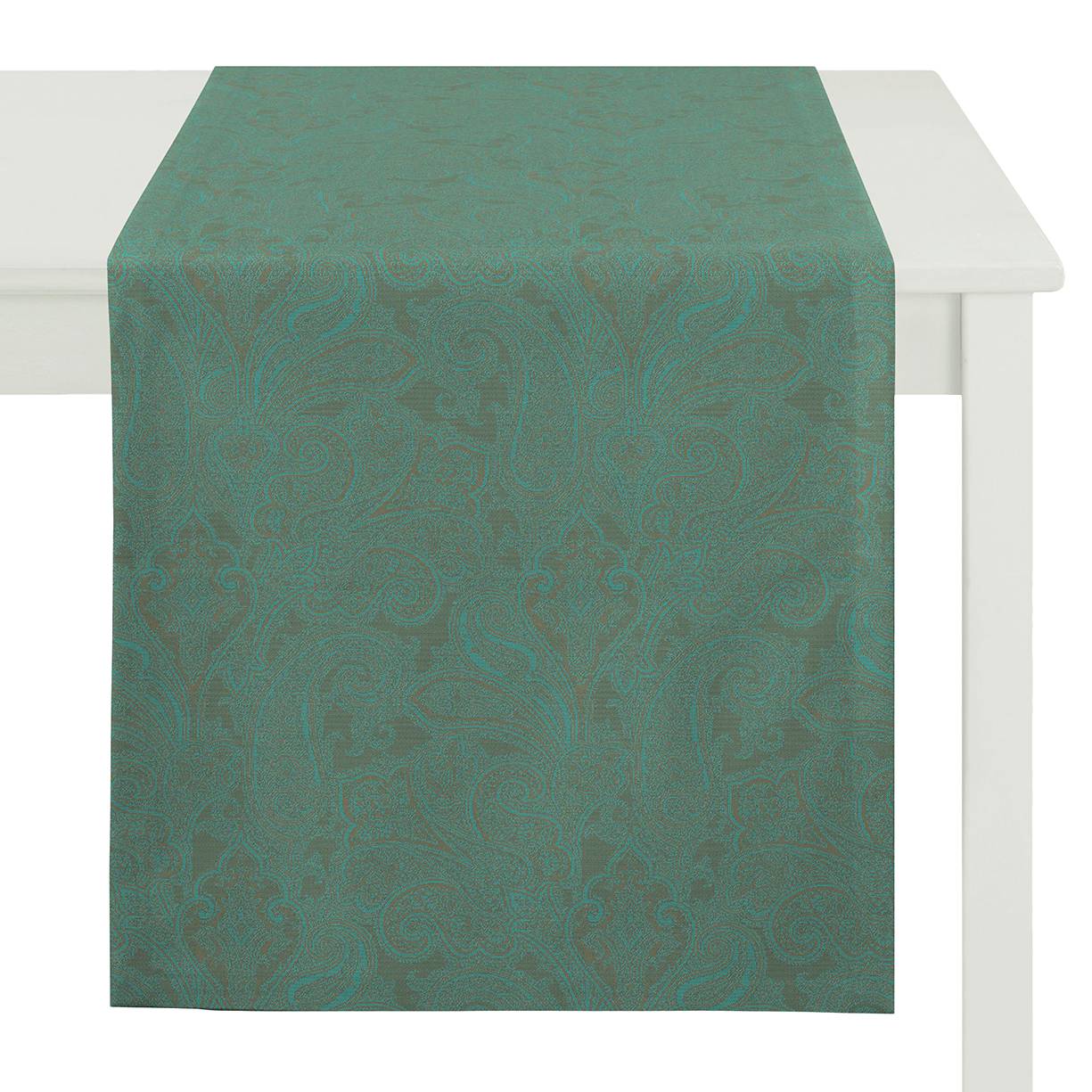 home24 Apelt Tischl„ufer Joseni Türkisgrün Webstoff Modern 48x140 cm (BxT)