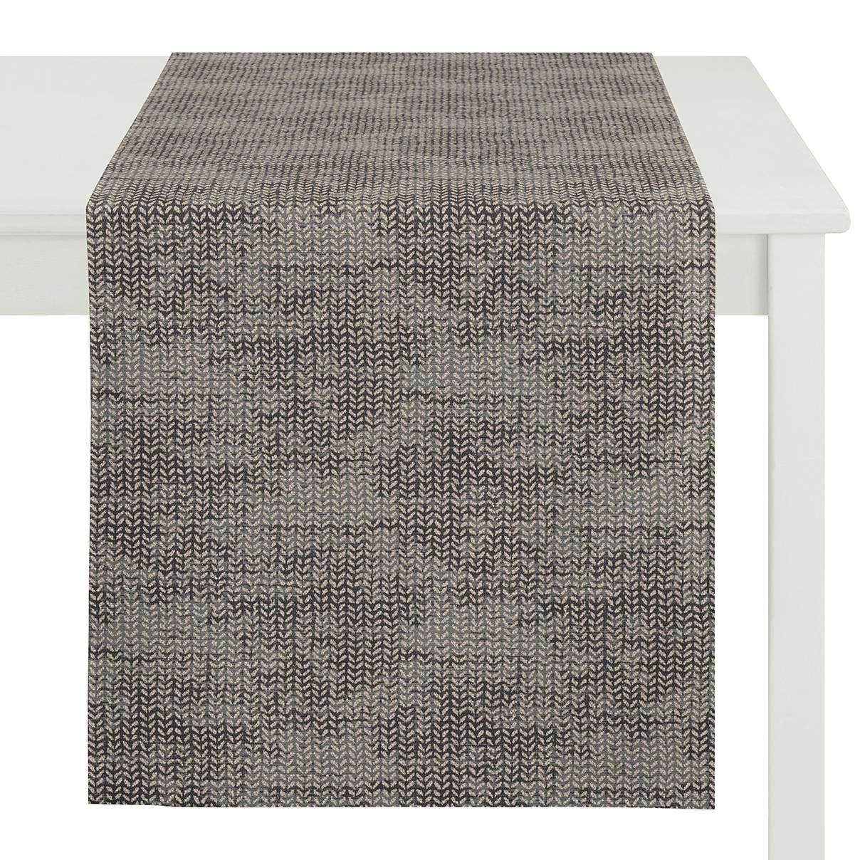 home24 Apelt Tischläufer Lanrodec Espresso/Warmes Beige Webstoff Modern 48x140 cm (BxT)