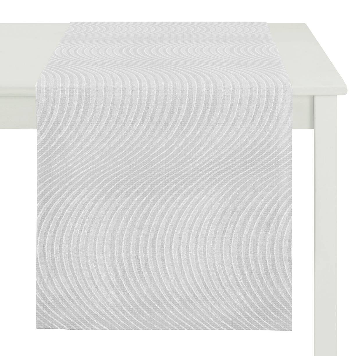 home24 Apelt Tischläufer Topa Weiß Webstoff Modern 48x140 cm (BxT)