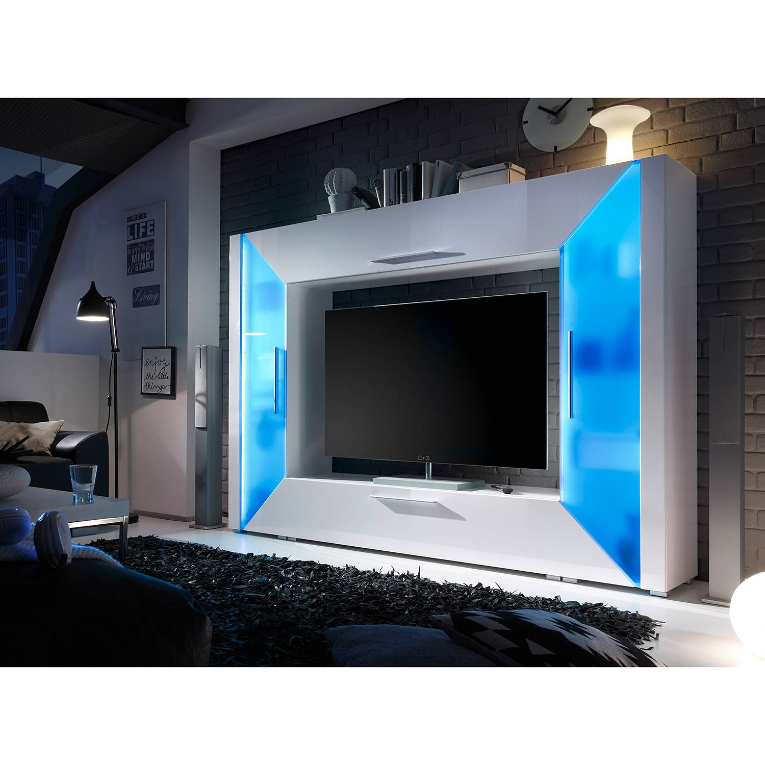 Tv Wand Soledad Incl Rgb Verlichting Roomscape roomscape kopen in de aanbieding