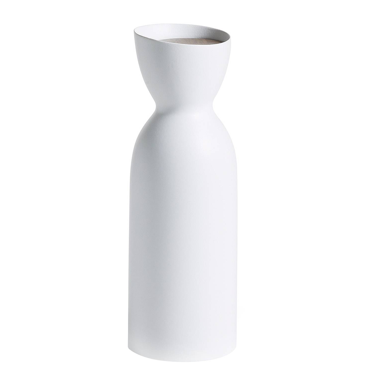 Vase mall keramik nussbaumholz weiss 38 4301012