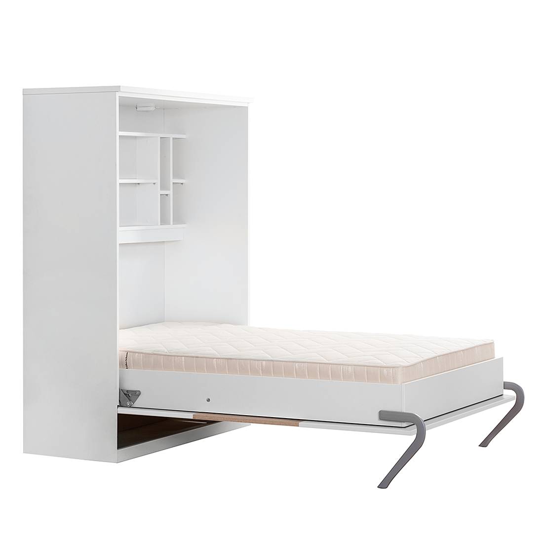 goedkoop Wandklapbed KiYDOO 110 x 205cm Bonell binnenveringmatras Wit Sonoma eikenhouten look Fredriks