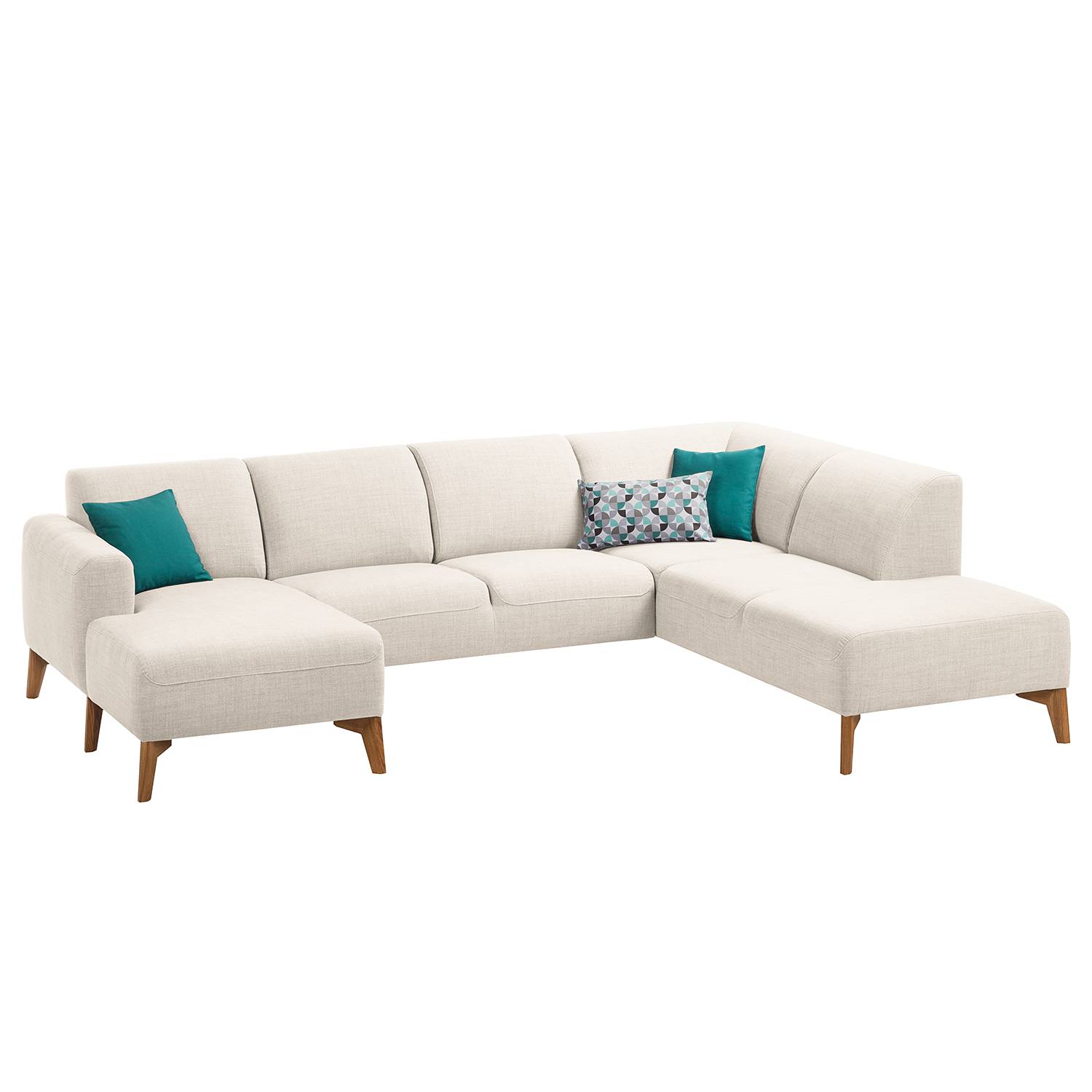goedkoop Zithoek Bora II geweven stof Longchair vooraanzicht rechts links Stof Milan Gebroken wit Studio Copenhagen
