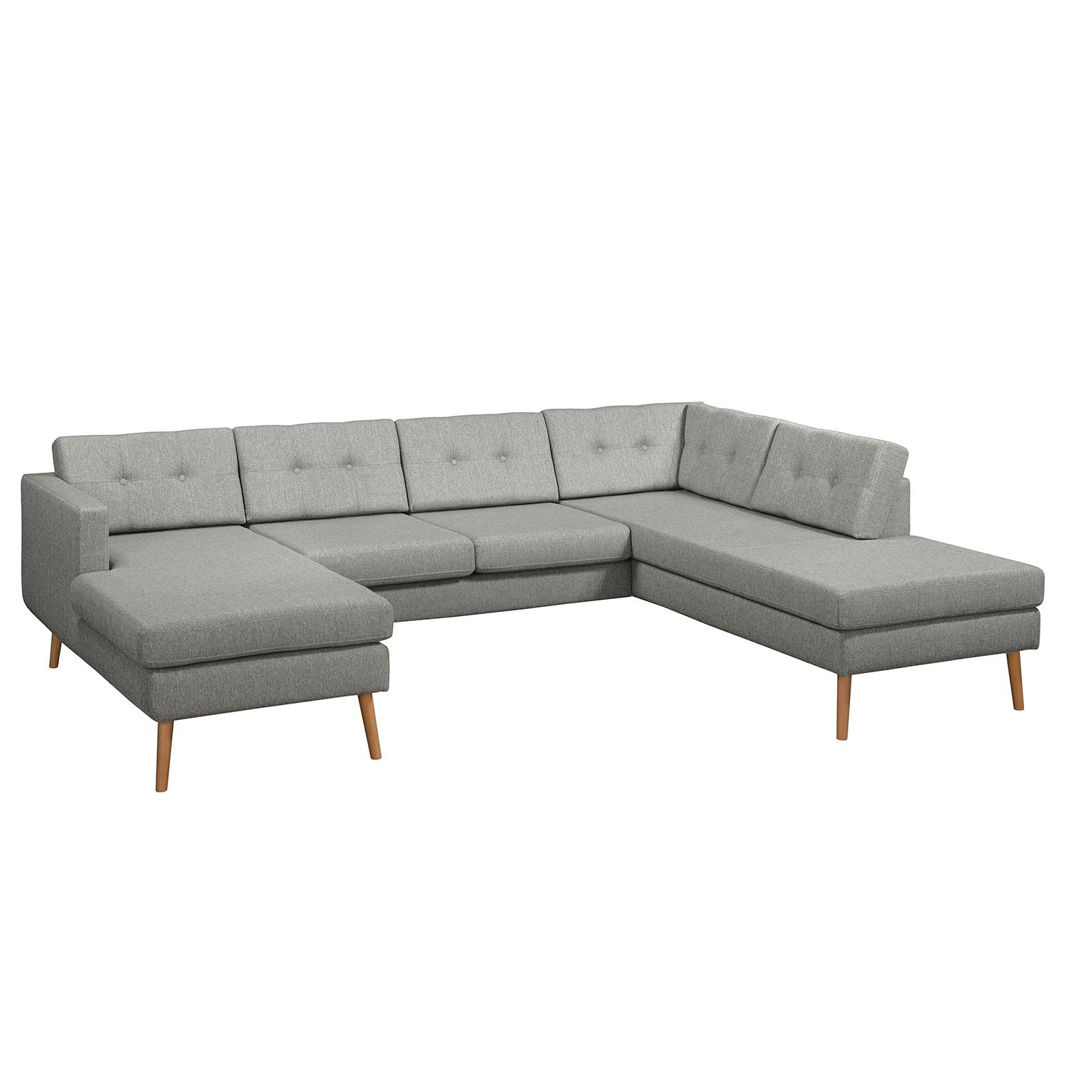 goedkoop Zithoek Croom geweven stof Longchair vooraanzicht rechts links Zonder hocker Fango Morteens