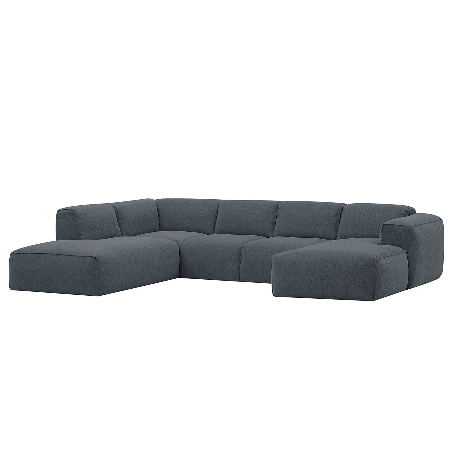 home24 Studio Copenhagen Wohnlandschaft Hudson III Grau Webstoff 325x71x231 cm (BxHxT) Skandi