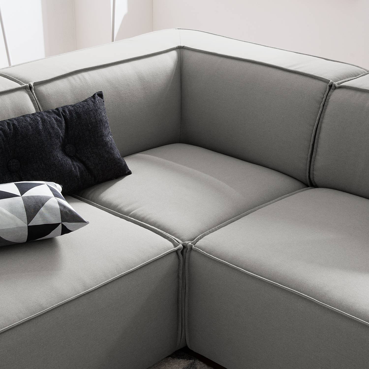 Wohnlandschaft KINX Webstoff - Graubraun