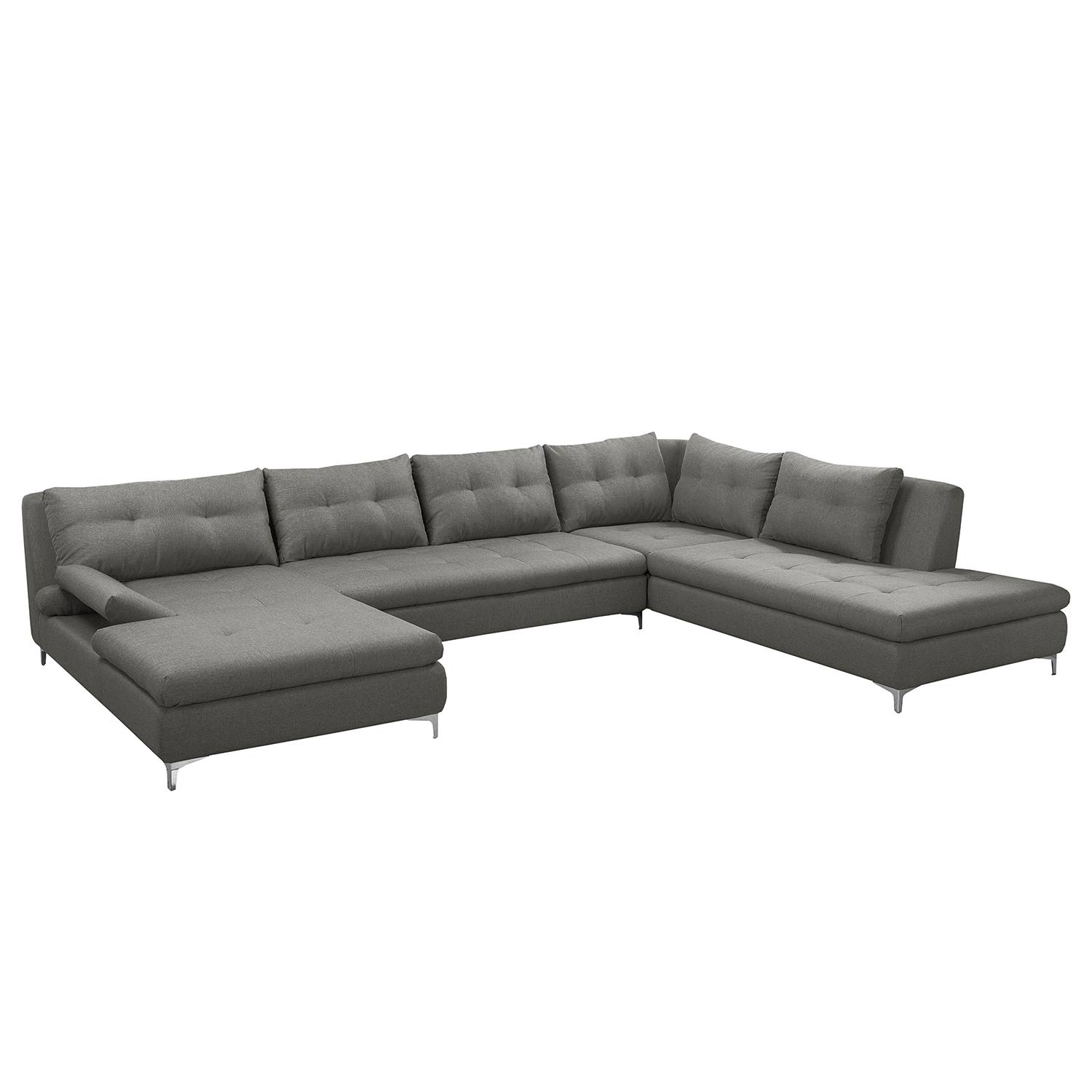 goedkoop Zithoek Longfort vlakweefsel Longchair vooraanzicht rechts links Grijs Fredriks
