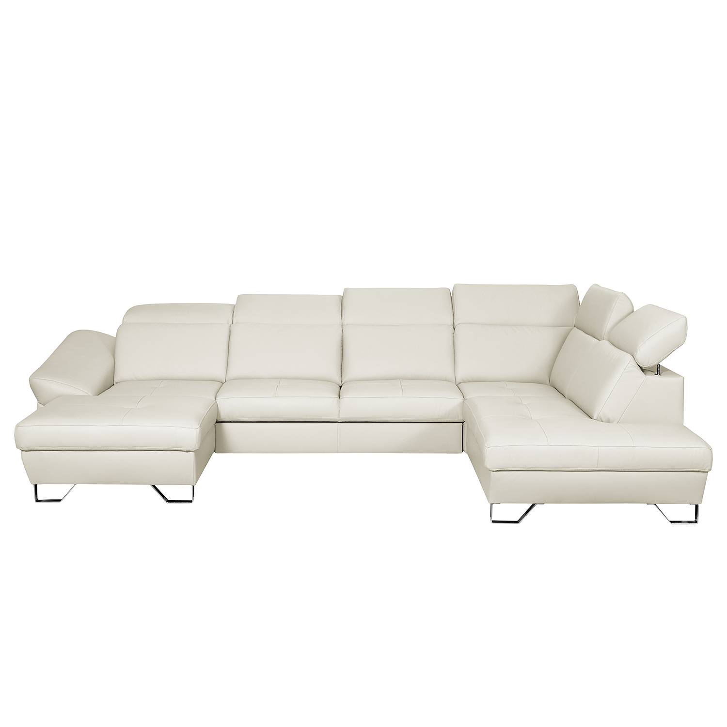 Wohnlandschaft Echtleder Weiß