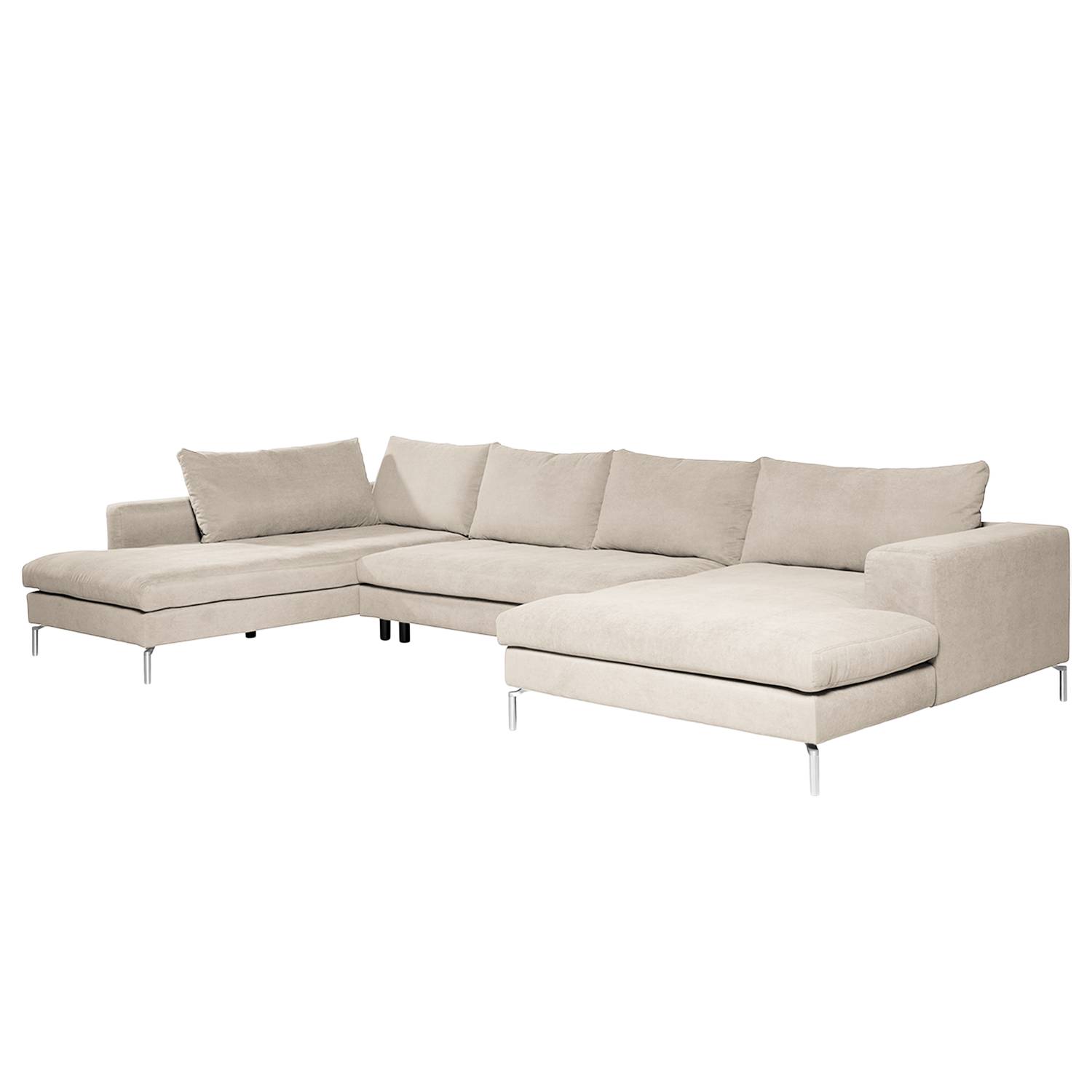 goedkoop Zithoek Streaky Bay microvezel Longchair vooraanzicht links rechtss Licht beige Fredriks